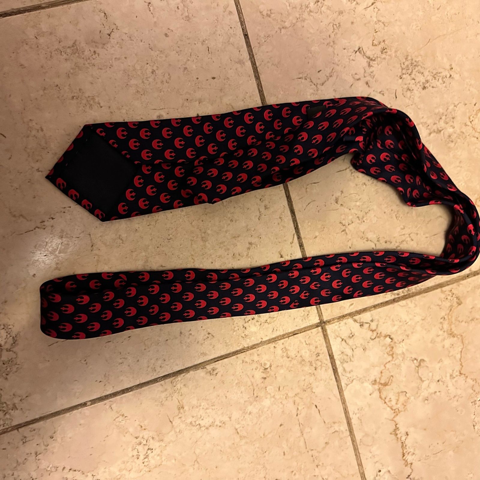 Star Wars Star Wars Rebel Alliance Symbol Navy Red Silk Skinny Tie Size ONE SIZE - 8 Thumbnail