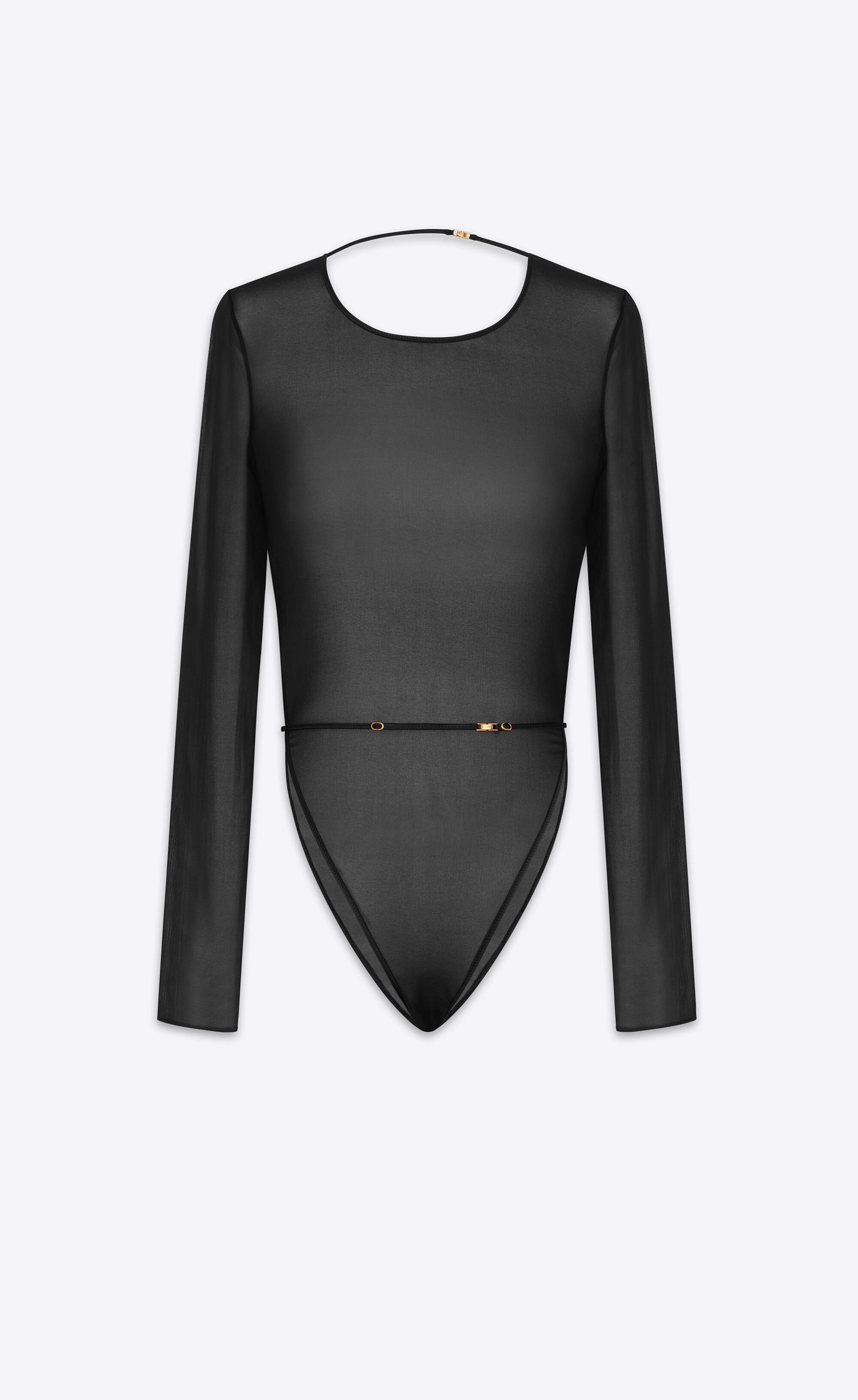 Saint Laurent Paris o1bcso1str0426 Backless Bodysuit in Black Size M / US 6-8 / IT 42-44 - 1 Thumbnail