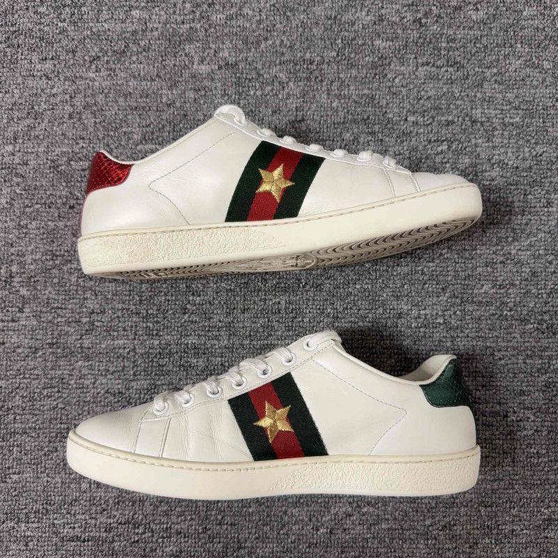 Gucci Gucci Ace Leather Sneakers with Pineapple Embroidery -2508 Size US 6 / IT 36 - 8 Thumbnail