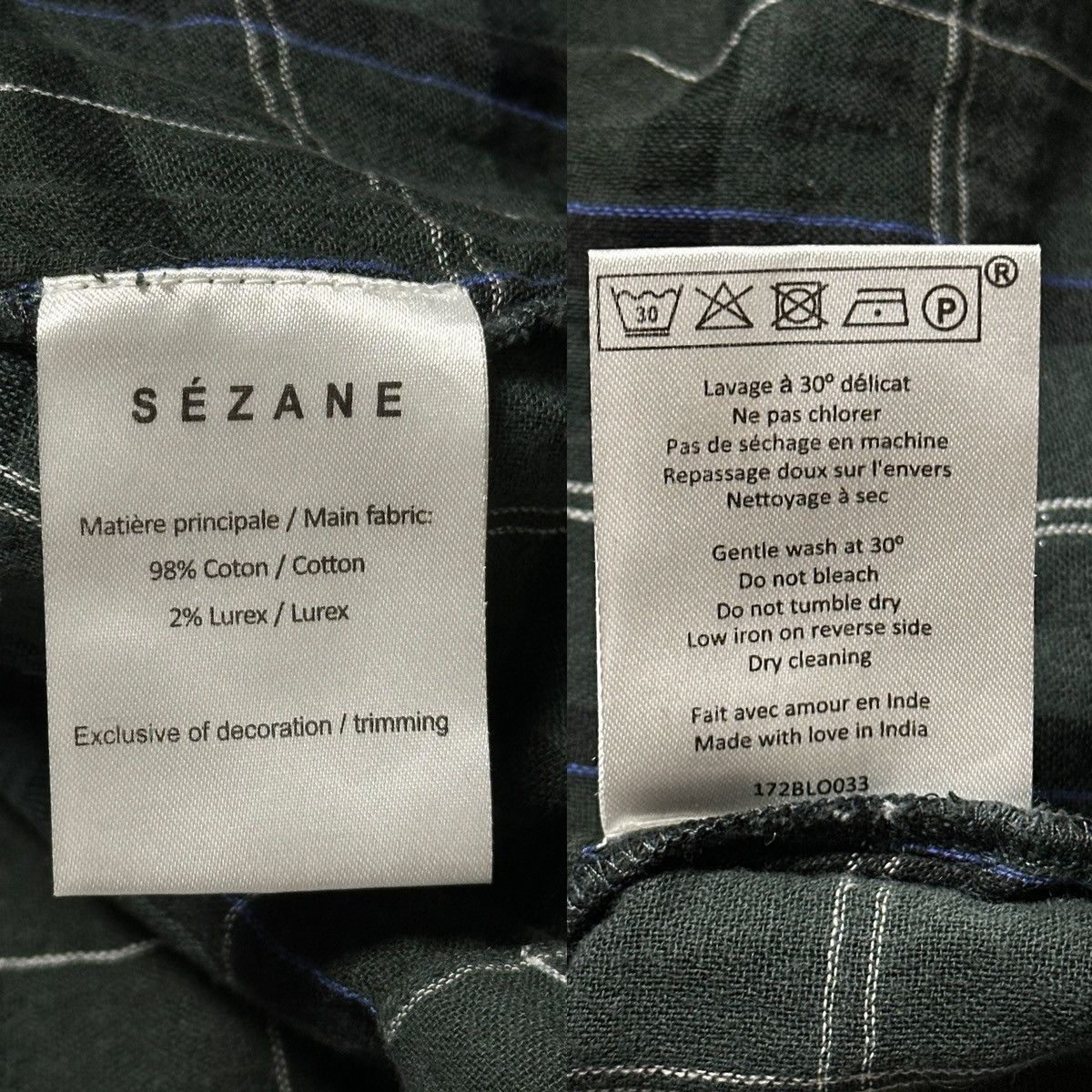 Sezane Sezane Classic Cotton Plaid Button Shirt Blouse Size M / US 6-8 / IT 42-44 - 9 Thumbnail