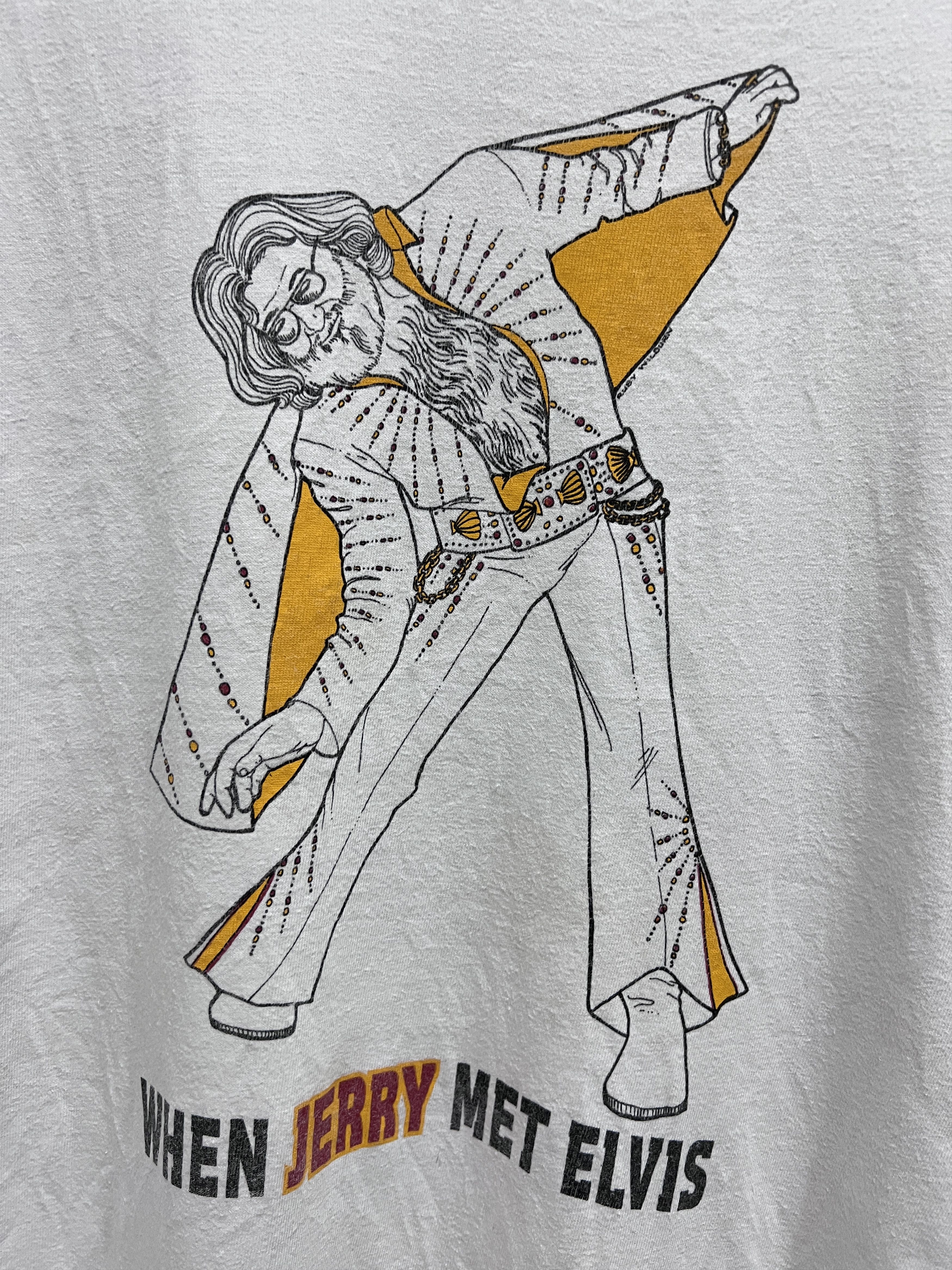 Vintage Rare 90s Jerry met Elvis Grateful Dead April Fools' Day Tee Size US XL / EU 56 / 4 - 5 Thumbnail