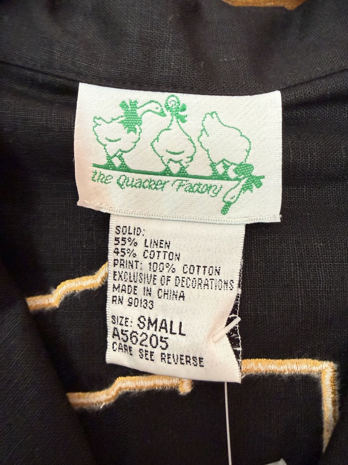 Other The Quacker Factory Vtg Black Linen SS Nautical Button Cover Size S / US 4 / IT 40 - 2 Thumbnail