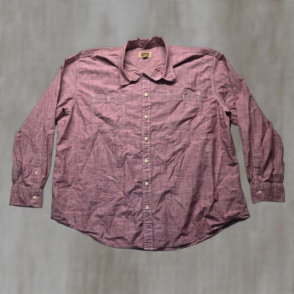 Vintage The Foundry Supply Co. Shirt Solid Red Button Up Long Sleeve Adult Men's 3XL Size US XXL / EU 58 / 5 - 1 Thumbnail