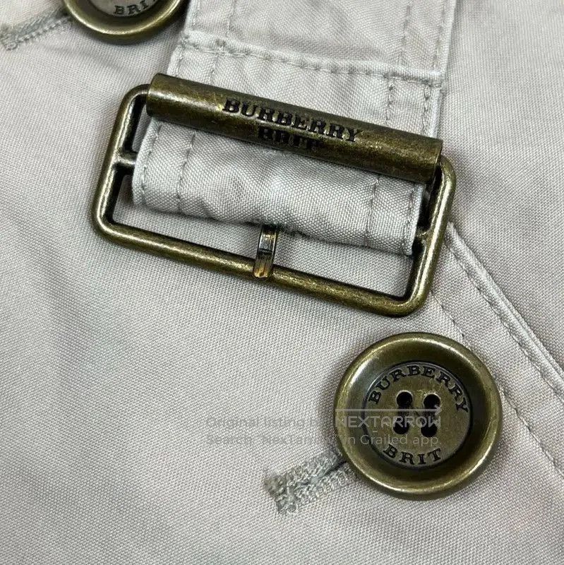 Burberry Burberry Gray Cotton Women's Trench Coat XS. Size XS / US 0-2 / IT 36-38 - 3 Thumbnail