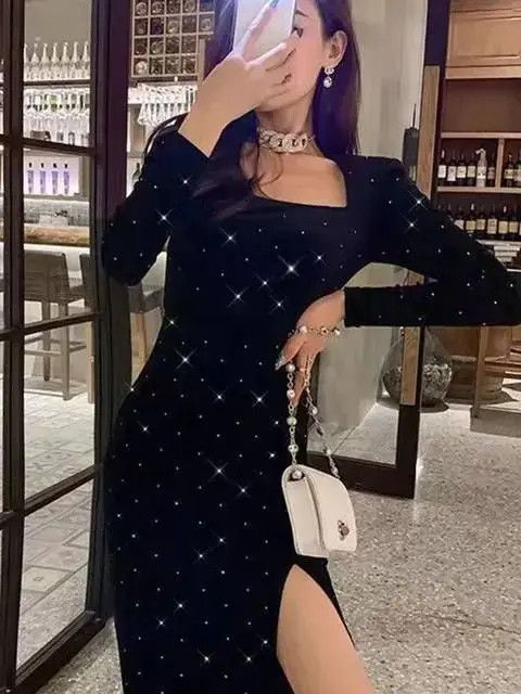 Japanese Brand Women's festive long dress with slit and sequins Size M / US 6-8 / IT 42-44 - 5 Thumbnail