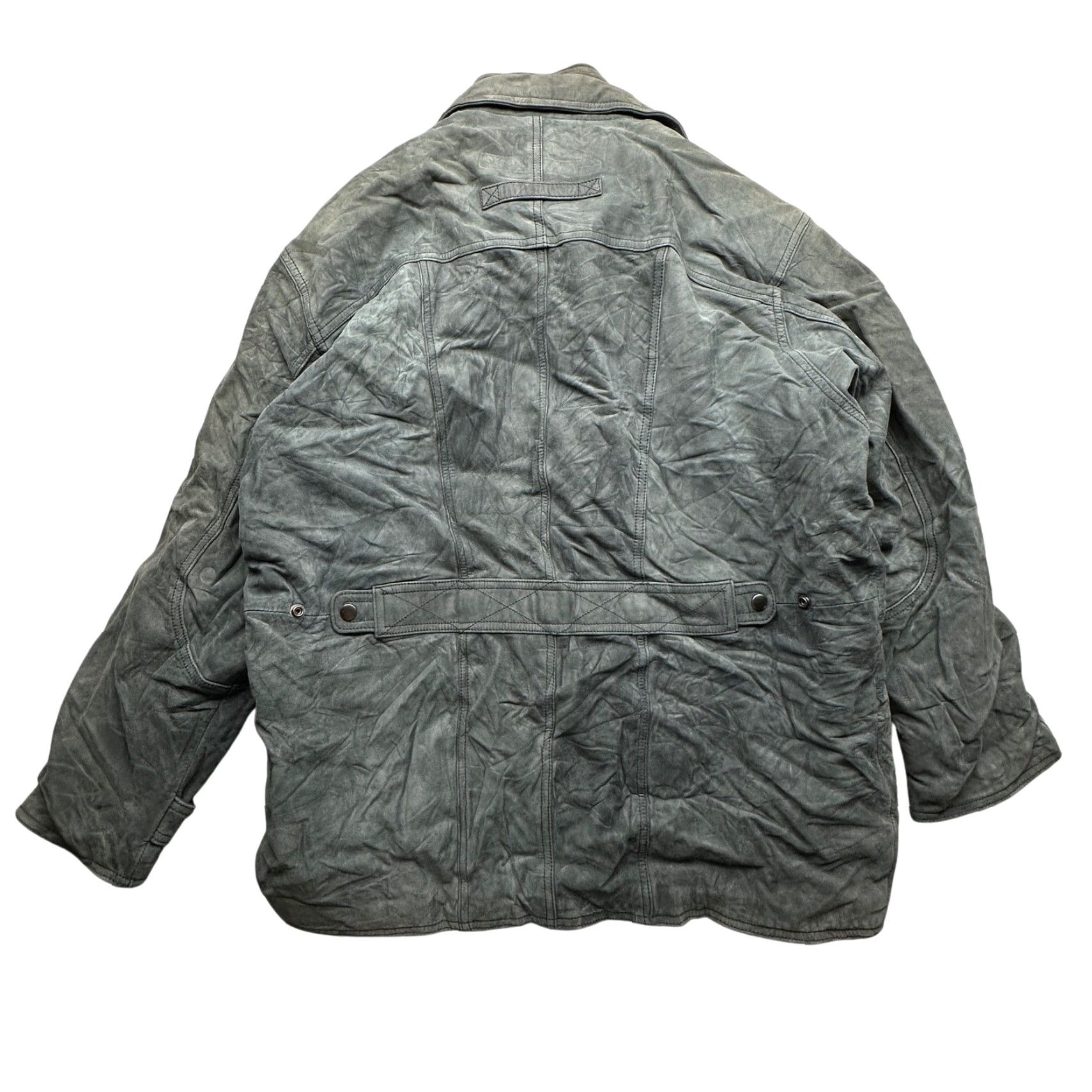 Vintage VINTAGE Aggio Leather Jacket Mens Medium Green Quilt Lined Suede Full Zip Pockets Casual Jacket M Green Mens Size US M / EU 48-50 / 2 - 2 Thumbnail