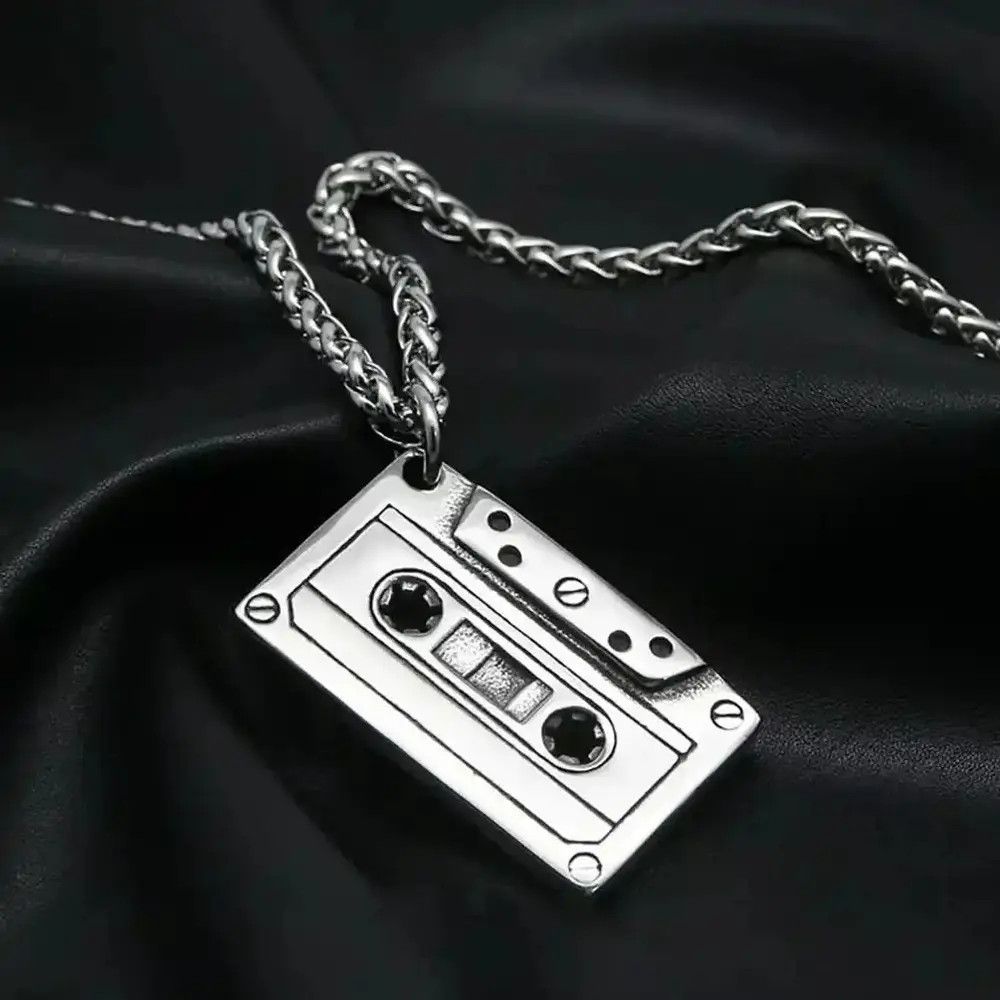Jewelry Cassette Chain Nightclub Rock Necklaces Size ONE SIZE - 1 Preview