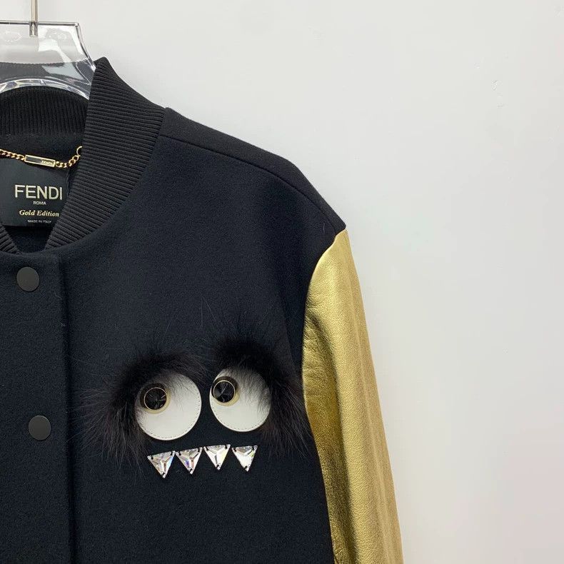 Fendi Fendi Black Jacket with Monster Eye Design Size US S / EU 44-46 / 1 - 3 Thumbnail