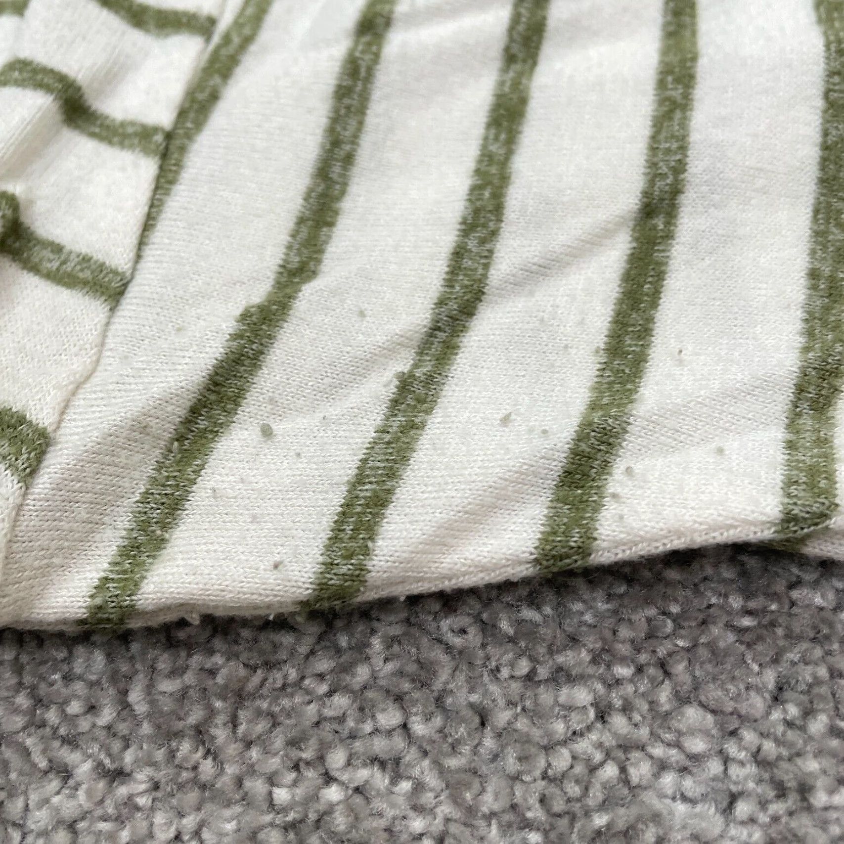 Vintage Cato Blouse Womens 22/24W White Green Striped Long Sleeve Round Neck Pocket Size 3XL / US 20-22 - 4 Thumbnail