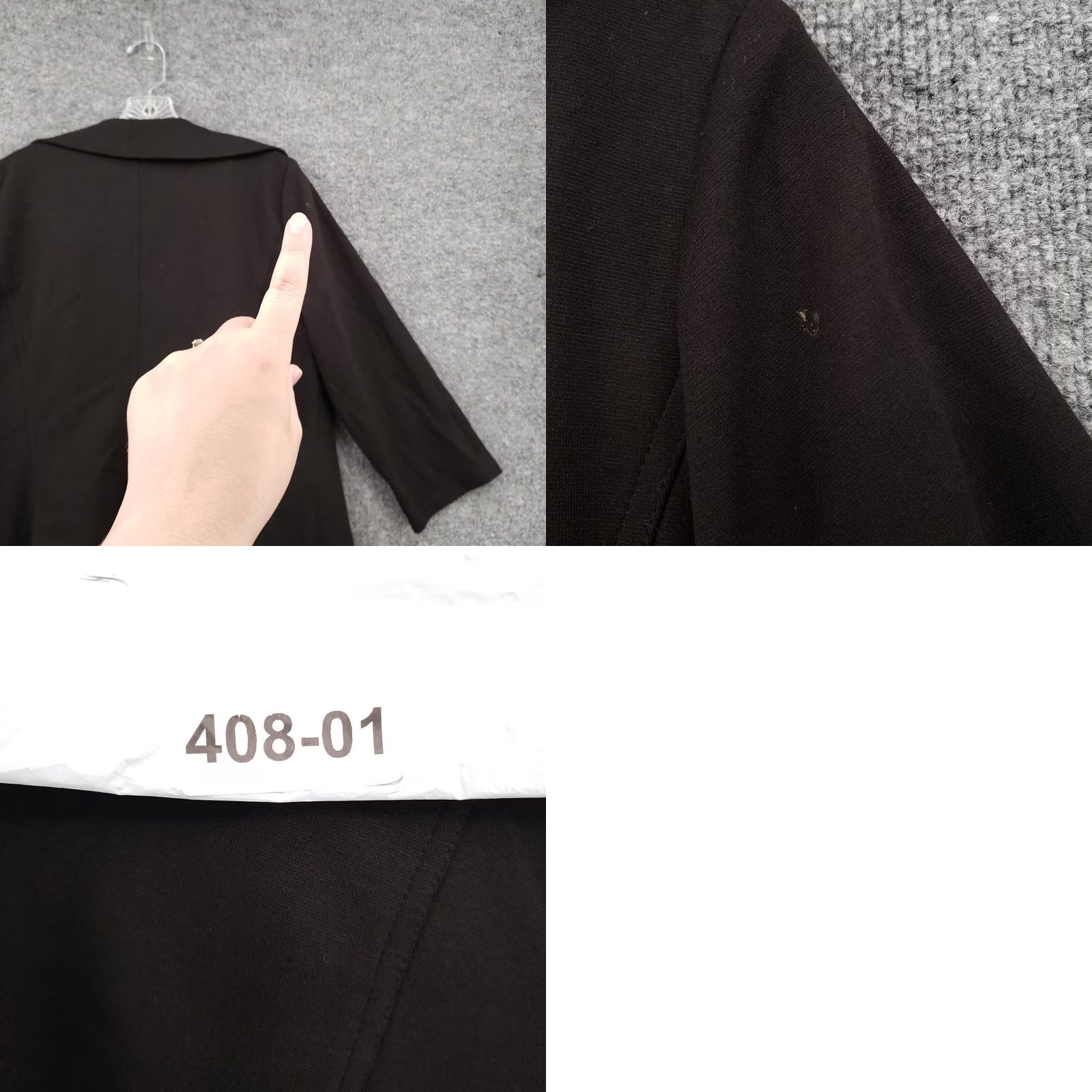 Calvin Klein Calvin Klein Blazer Womens 8 Black Ruffle Jacket Open Front Stretch Formal Size M / US 6-8 / IT 42-44 - 8 Thumbnail