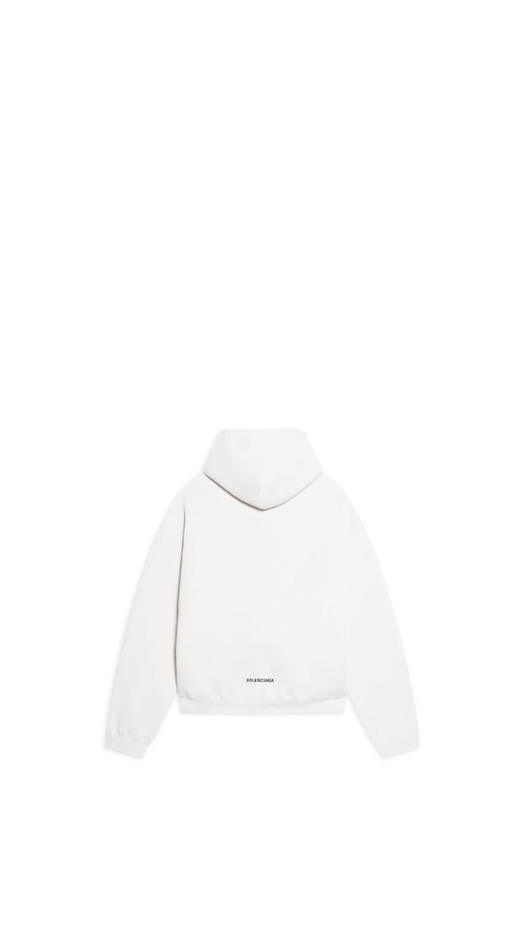 Balenciaga o1bcso1str0325 Zip-Up Hoodie Oversize Fit in White Size S / US 4 / IT 40 - 2 Thumbnail