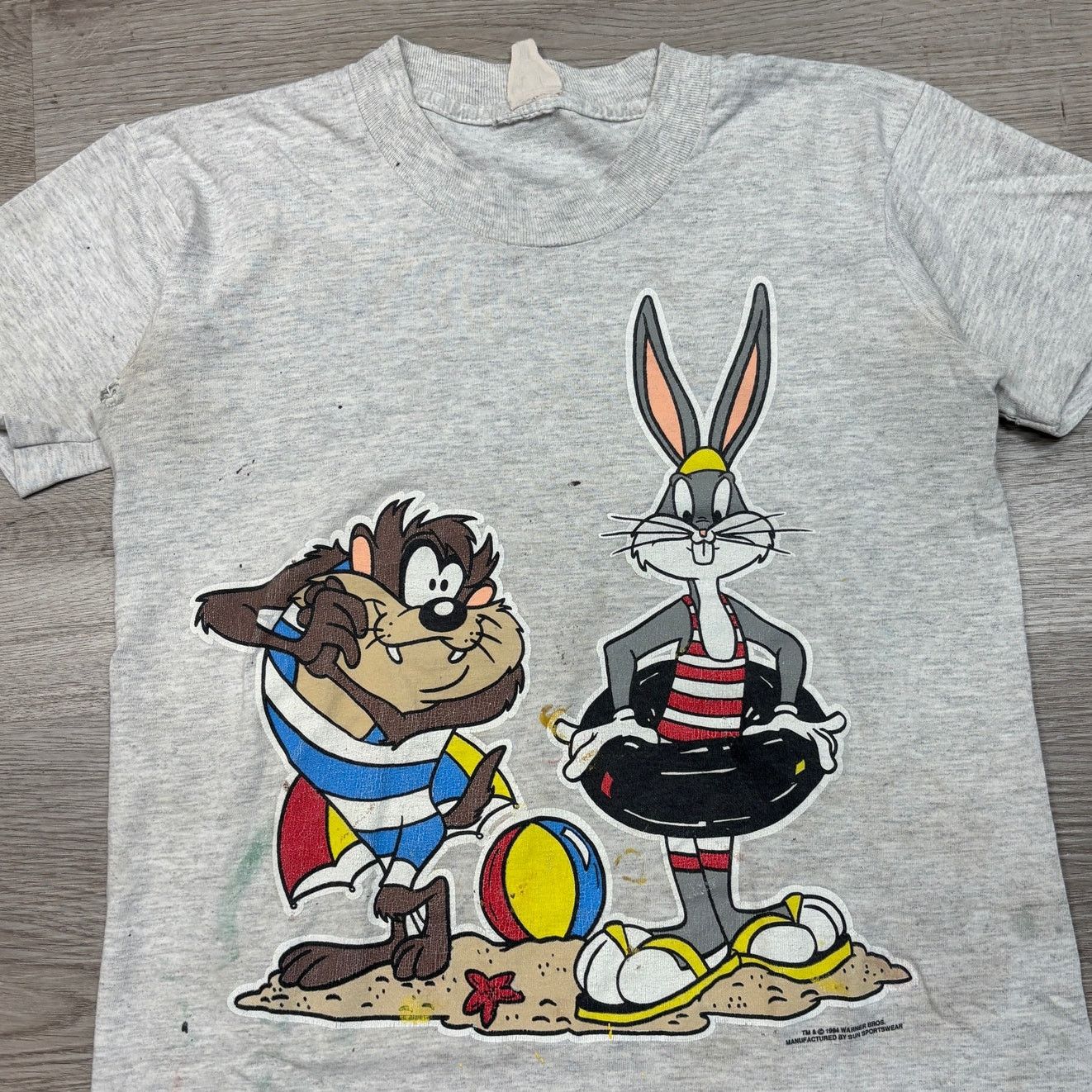 Vintage × Warner Bros VTG 90s Sun Sportswear Bugs Tazmanian Devil Beach Shirt XS Size XS / US 0-2 / IT 36-38 - 2 Thumbnail