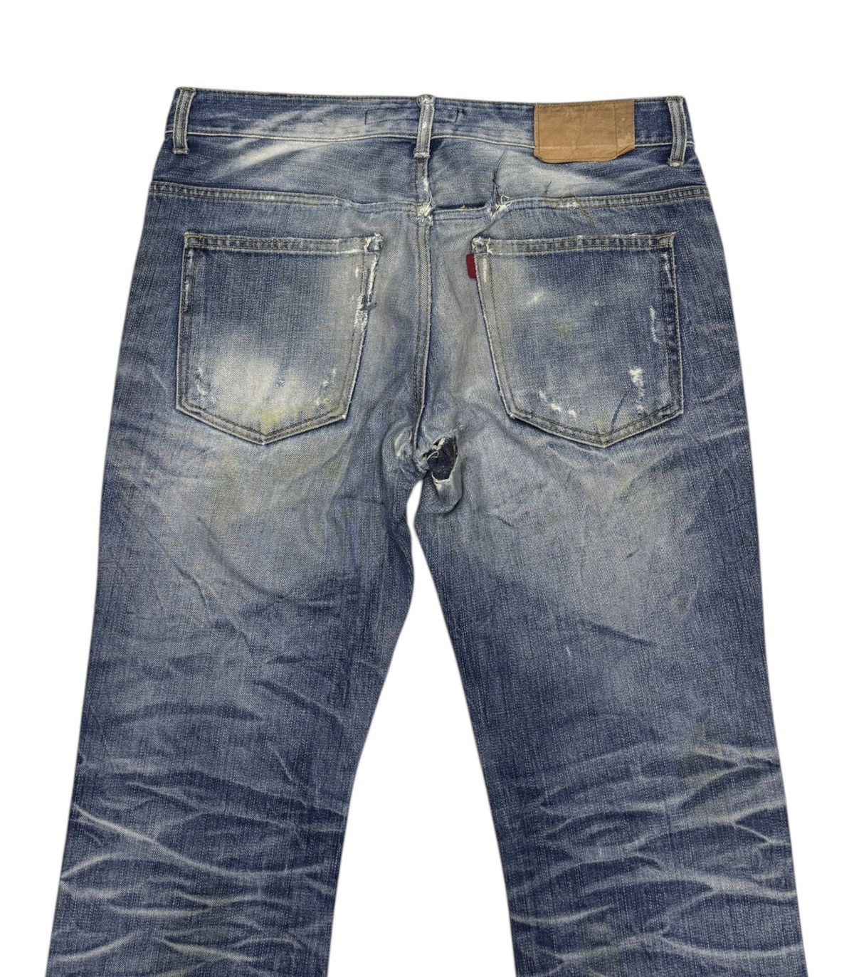 Japanese Brand × Jean × Vintage Vintage Rubber Soul Thrashed Rips Distressed Denim Jeans Size US 36 / EU 52 - 6 Thumbnail