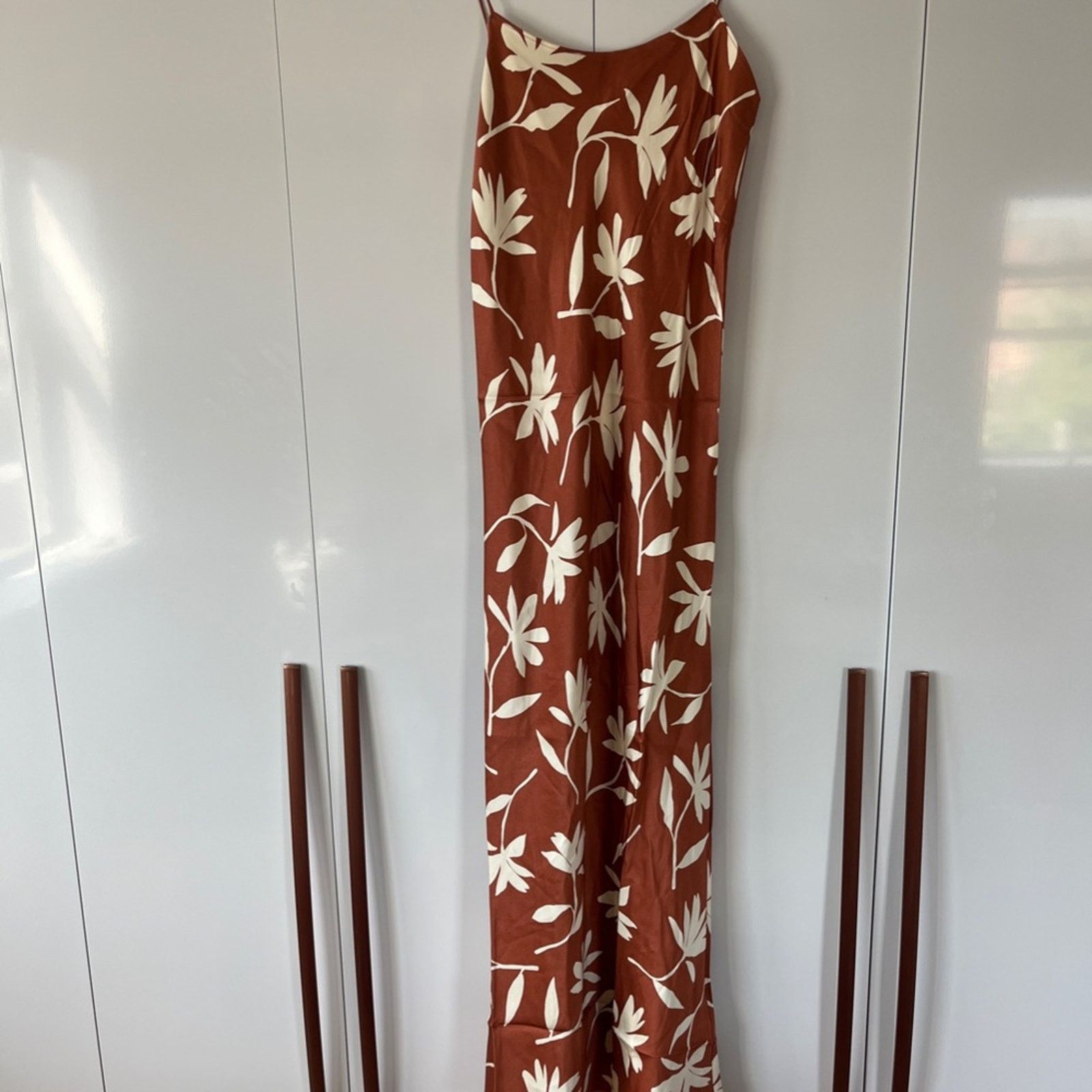 Anine Bing NWT Anine Bing Chloe Silk Slip Dress Brown Floral Print Sz S Size M / US 6-8 / IT 42-44 - 3 Thumbnail
