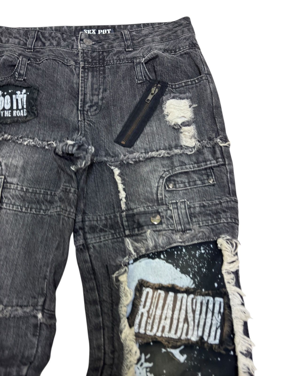 Hysteric Glamour Sex Pot Revenge Heavy Distressed Jeans – Harajuku Punk Style Size US 29 - 5 Thumbnail