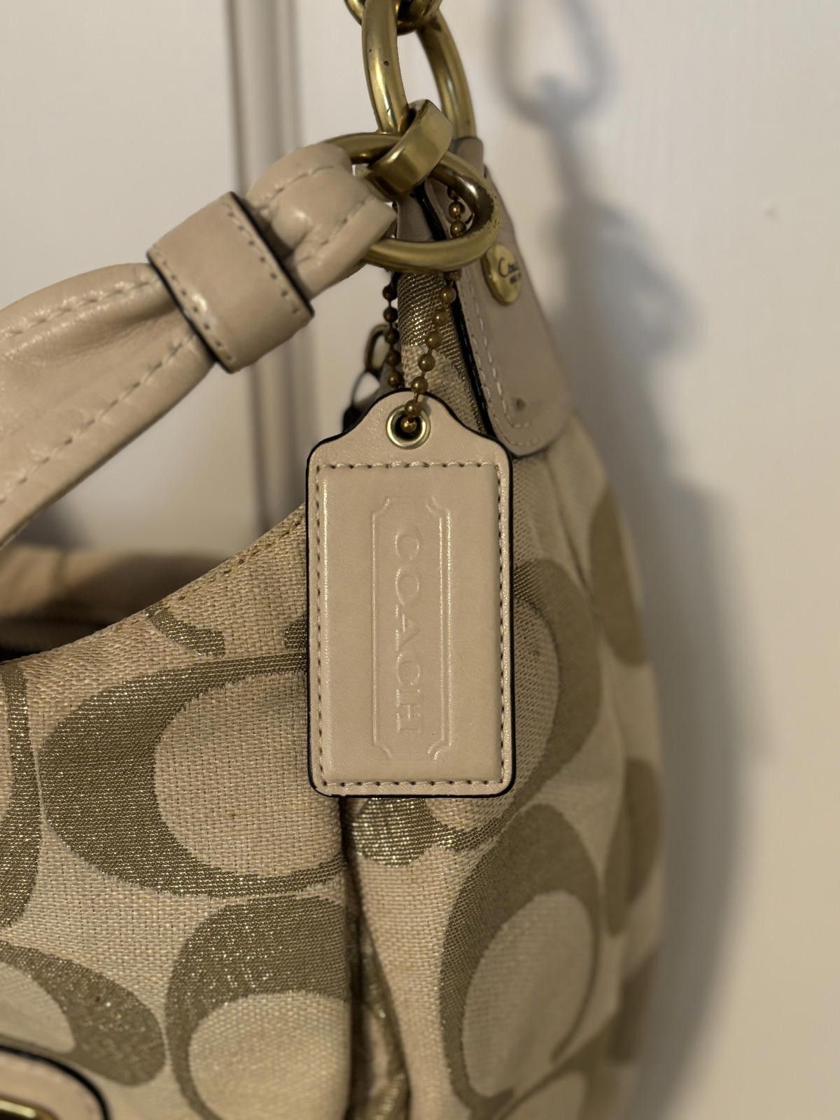 Coach COACH Kristin Lurex Champagne Woven Hobo Shoulder Bag Purse Size ONE SIZE - 5 Thumbnail