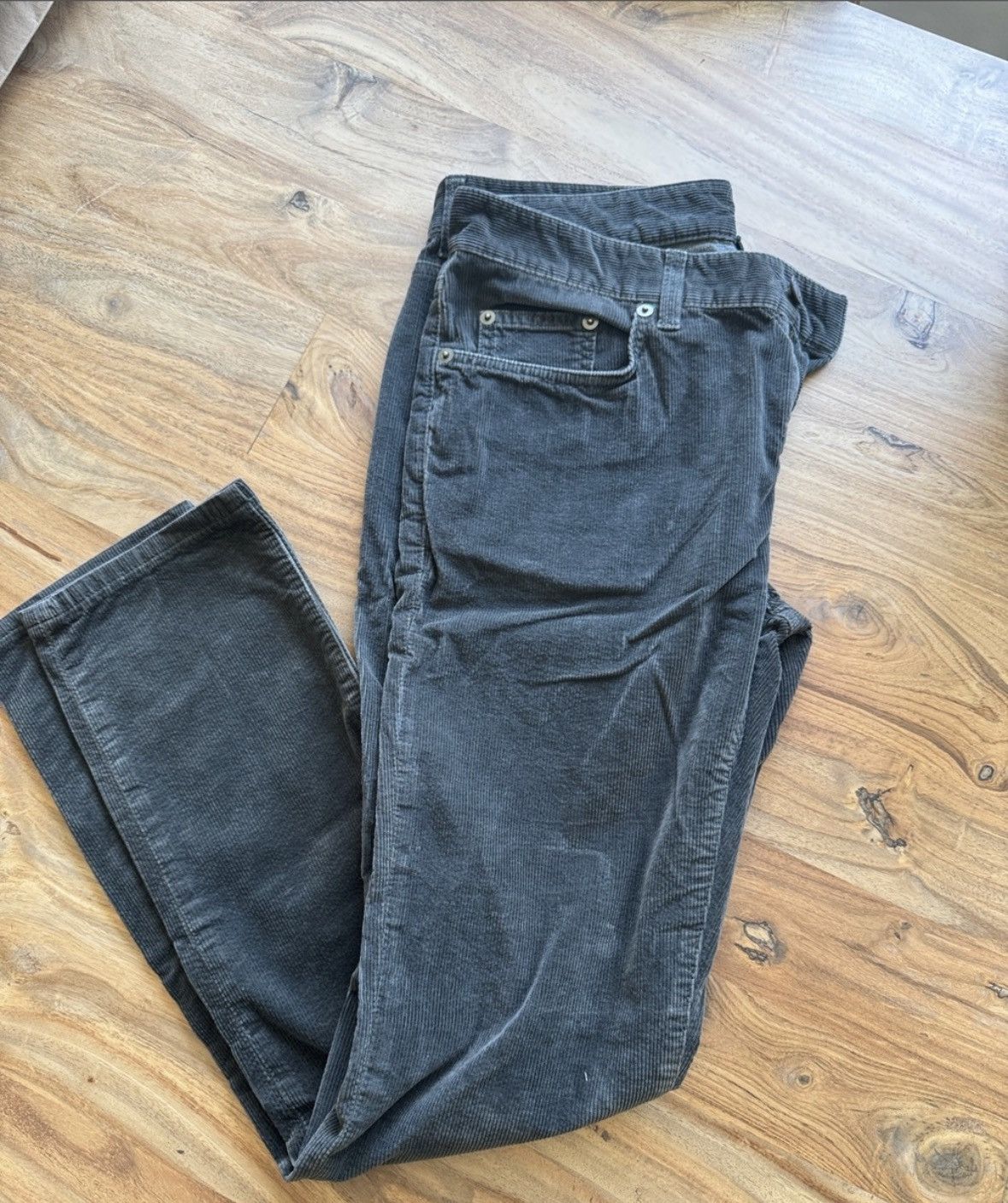 Saint Laurent Paris Saint Laurent Dark Grey Corduroy Pants Size US 31 - 2 Thumbnail