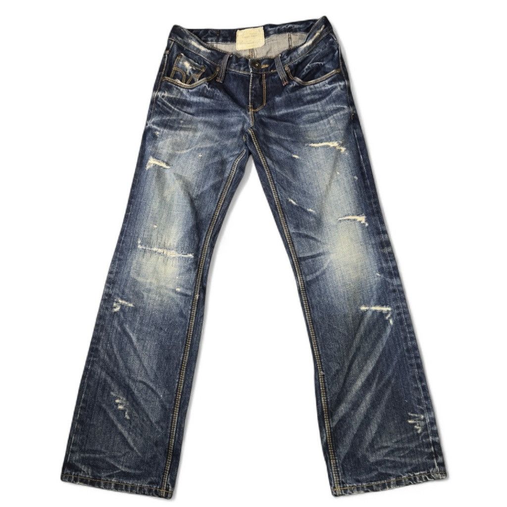 Beauty Beast 🔥 Flared Exotic Vintage Lolita Low Rise Jeans W31 Size 31" - 2 Thumbnail