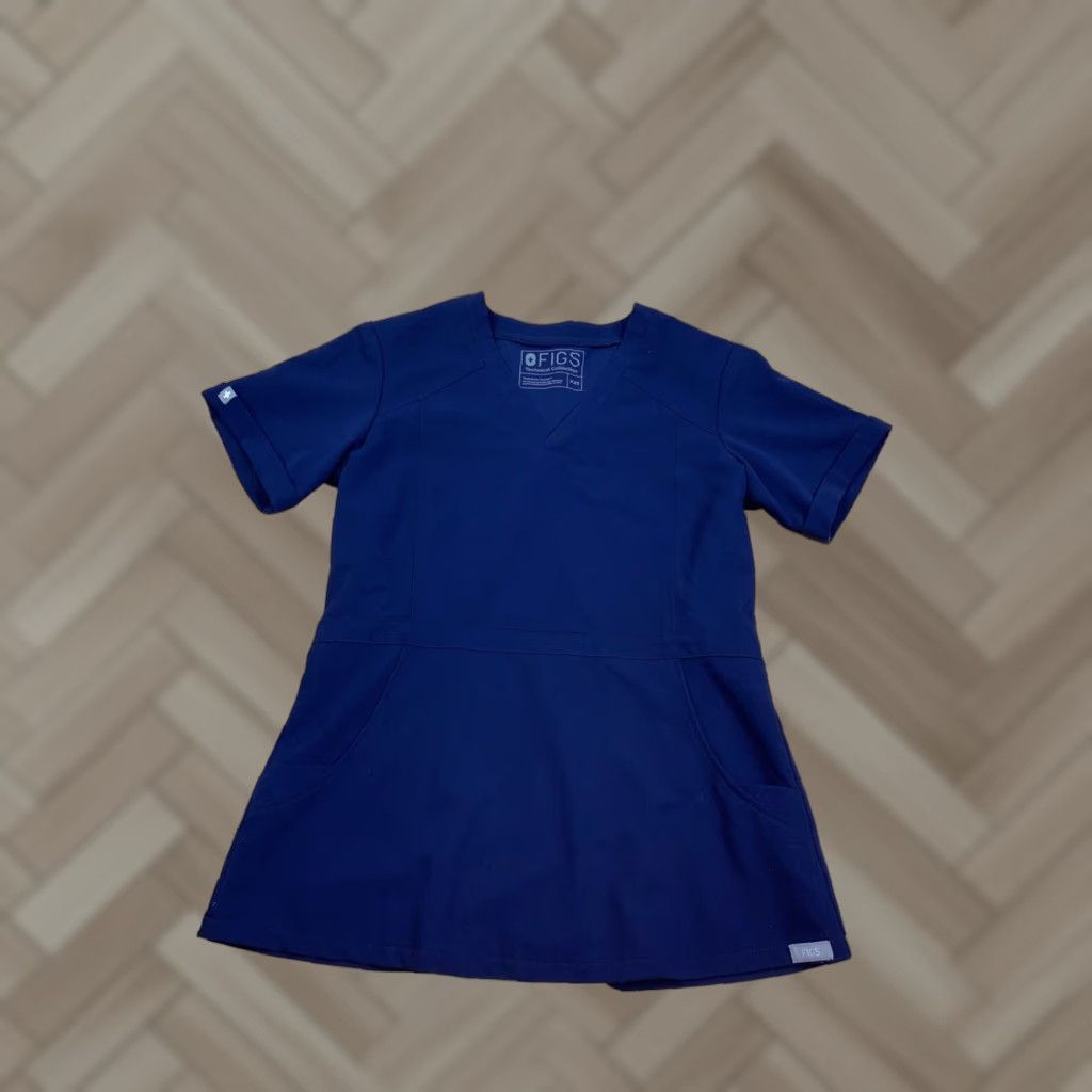 Vintage FIGS Flores Scrub Top Womens 2XS Blue Medical Hospital Scrub Top Womens 2XS Blue FIGS Size XXS / US 00 / IT 34 - 1 Thumbnail