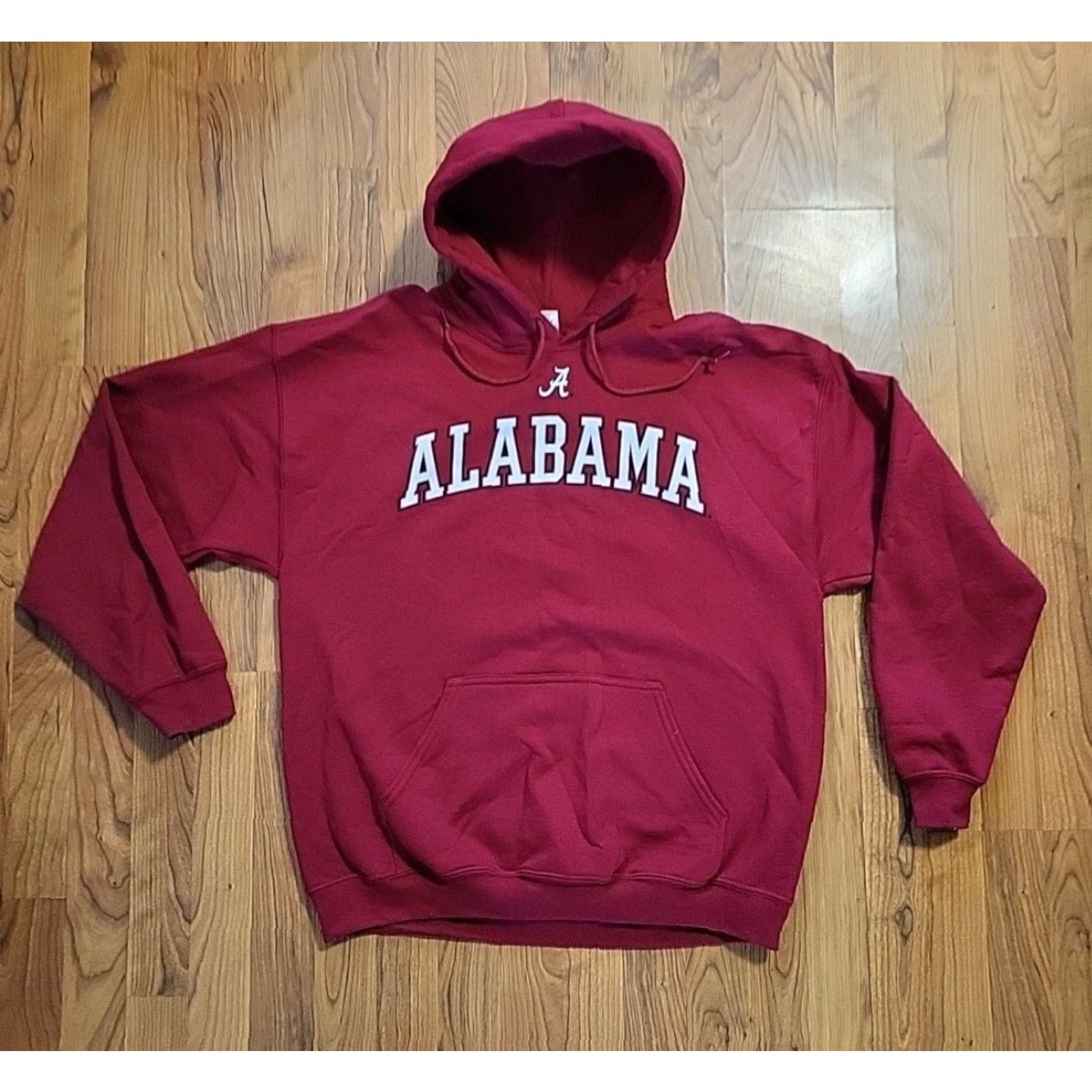Gildan Alabama Crimson Tide Hoodie Gildan 50/50 Pullover NCAA College Football L Red Hooded Logo Graphic Print Pockets Mens Size US L / EU 52-54 / 3 - 2 Thumbnail