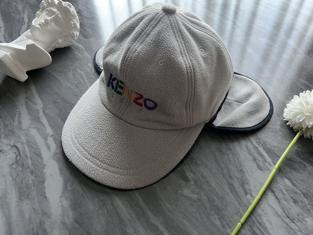 Kenzo Kenzo : Golf Puffy Trapper Hat Cap Grey Rainbow Font Size ONE SIZE - 8 Thumbnail