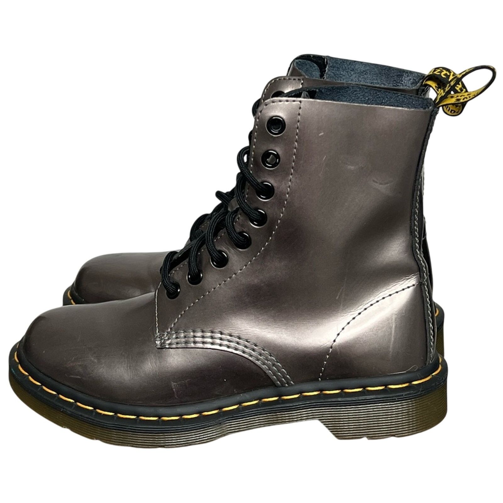 Dr. Martens Dr. Martens Metallic Pewter 1460 Pascal Smooth Leather Boots Size US 6 / IT 36 - 1 Thumbnail