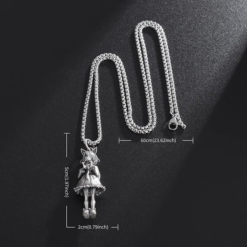 Vintage Cute Girl Cat Ears Pendant Necklace Size ONE SIZE - 7 Thumbnail