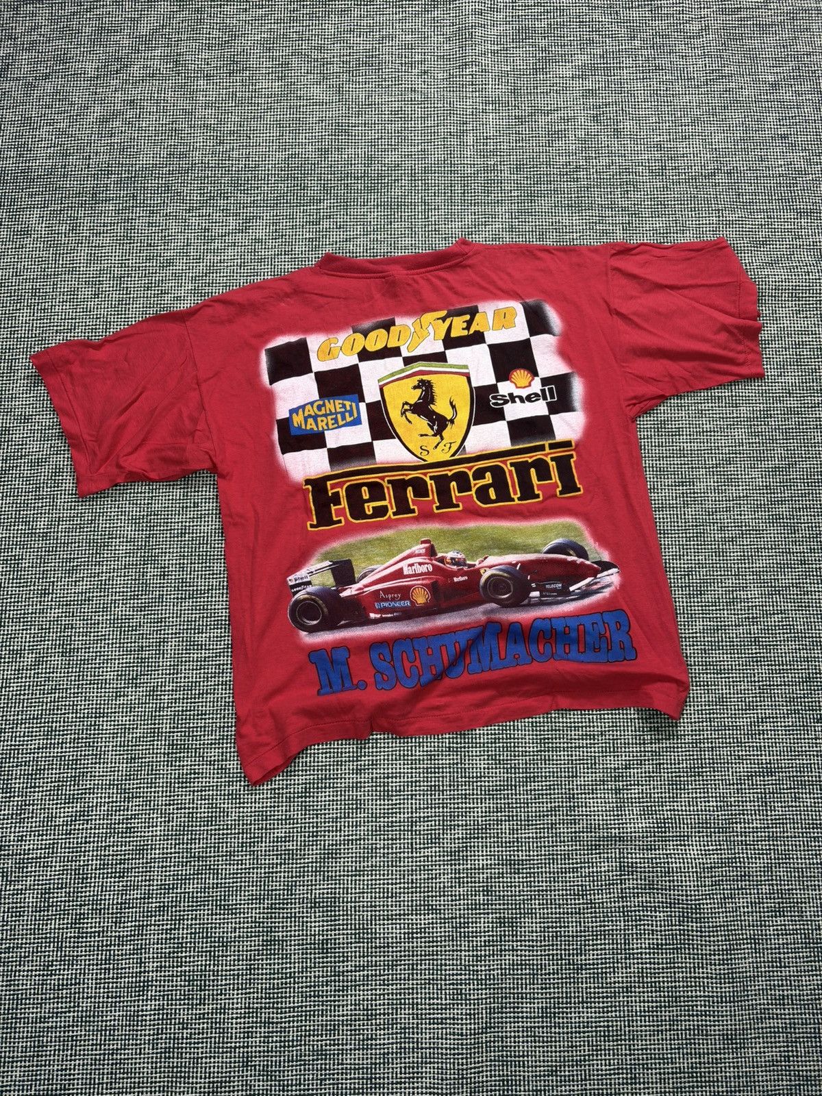 Other 90s Michael Schumacher formula 1 racing big print vintage Size US XL / EU 56 / 4 - 2 Thumbnail