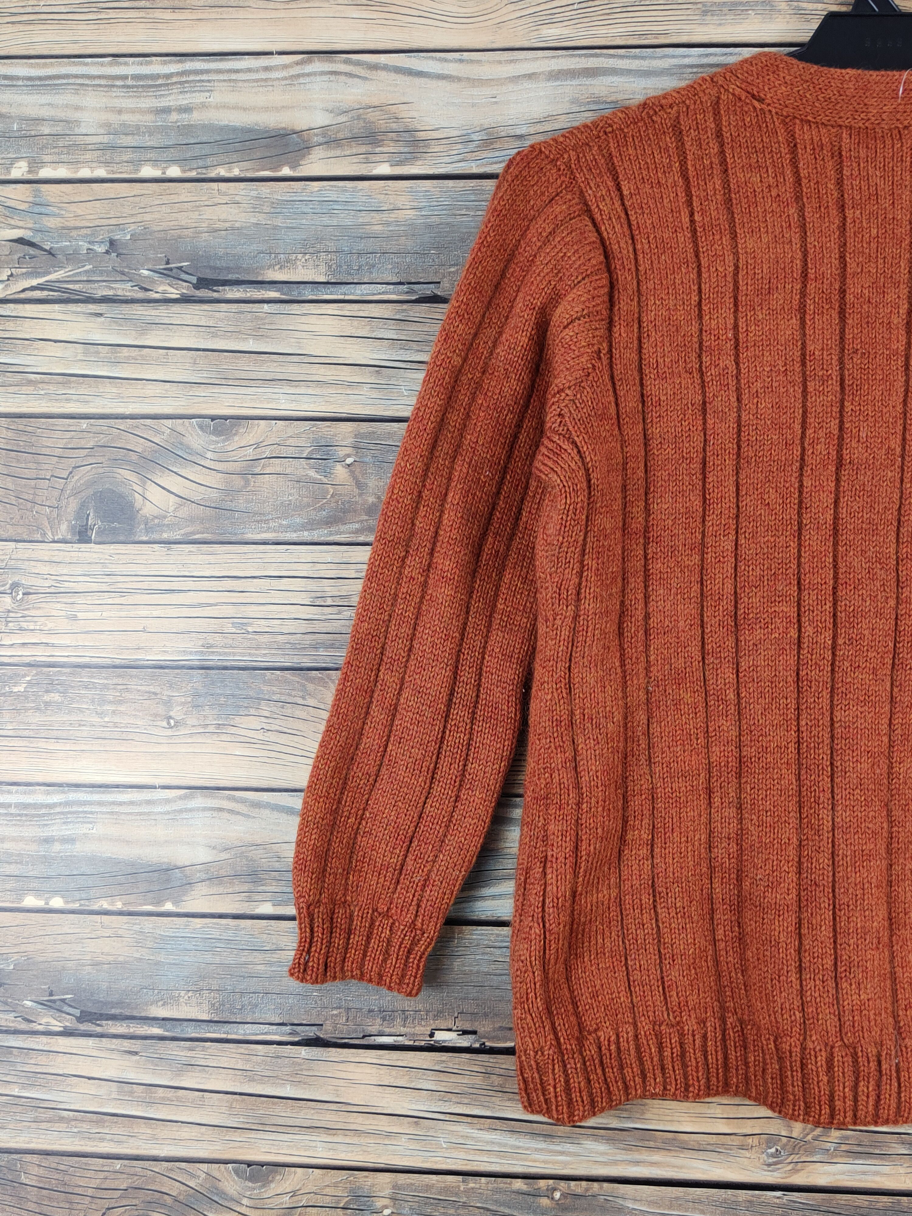 Aran Isles Knitwear × Japanese Brand Japanese Brand Dark Orange cable Knitwear Cardigan #W978 Size S / US 4 / IT 40 - 8 Thumbnail