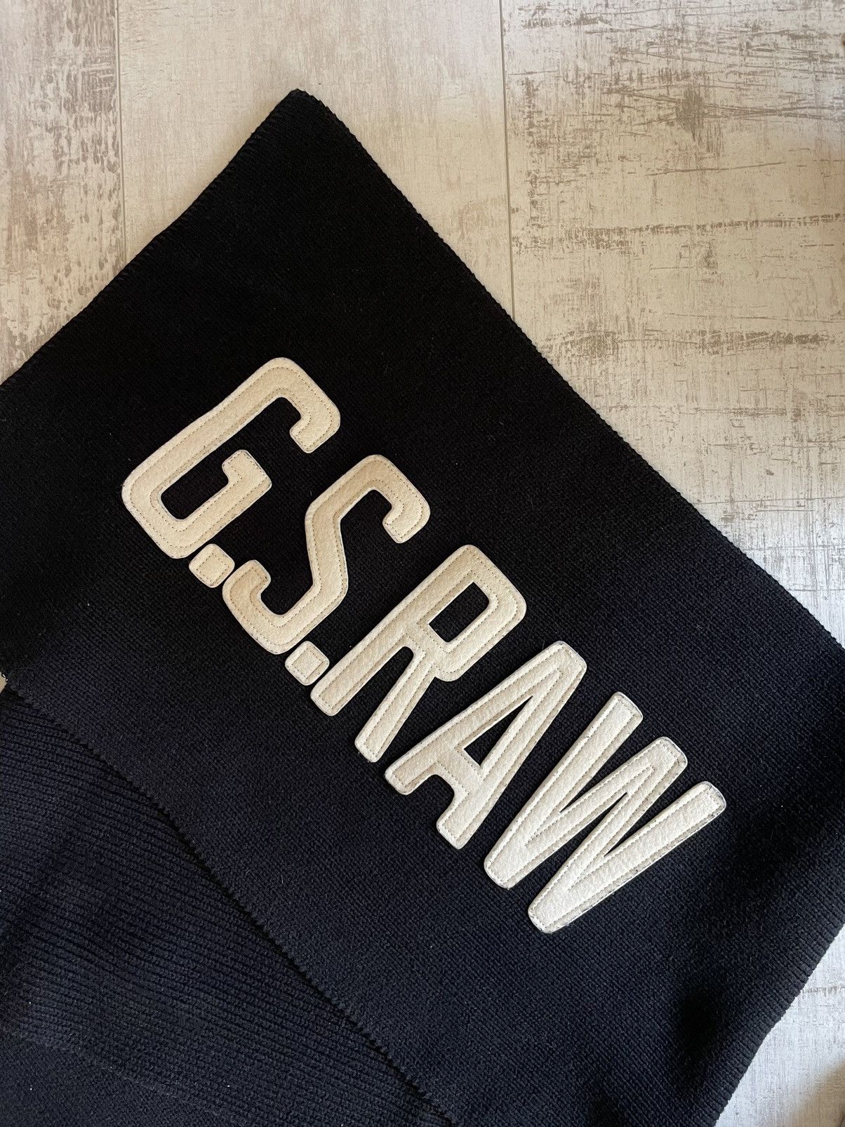 G-Star × Japanese Brand G.S.Raw Ewing Oversized Double Cotton Scarf Knit Size ONE SIZE - 4 Thumbnail