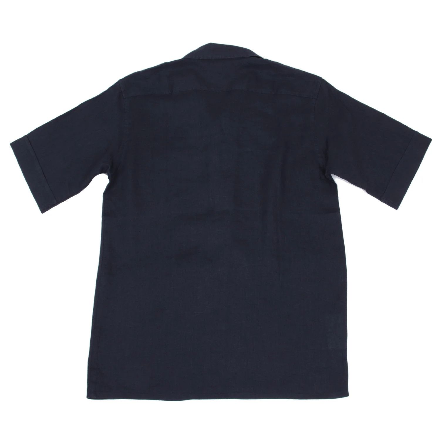 Burberry Linen Short Sleeve Open Collar Shirt in Navy M Size US M / EU 48-50 / 2 - 11 Thumbnail