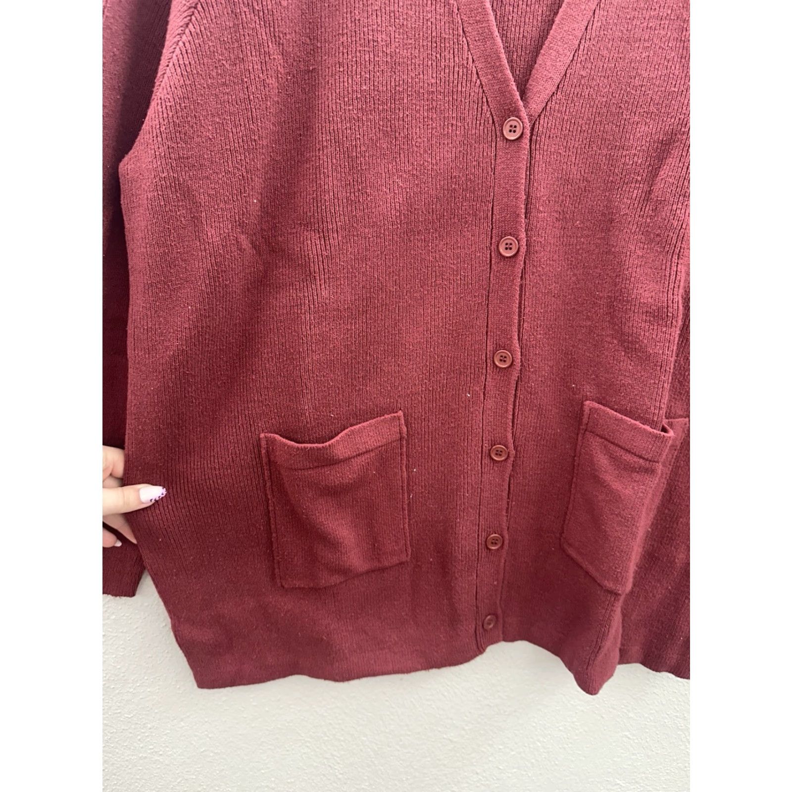 Vintage VINTAGE WinterSilks Womens Sweater Cardigan Size XXL Red Knit Button Up Silk Cotton NWTs Size XXL / US 16-18 / IT 52-54 - 3 Thumbnail