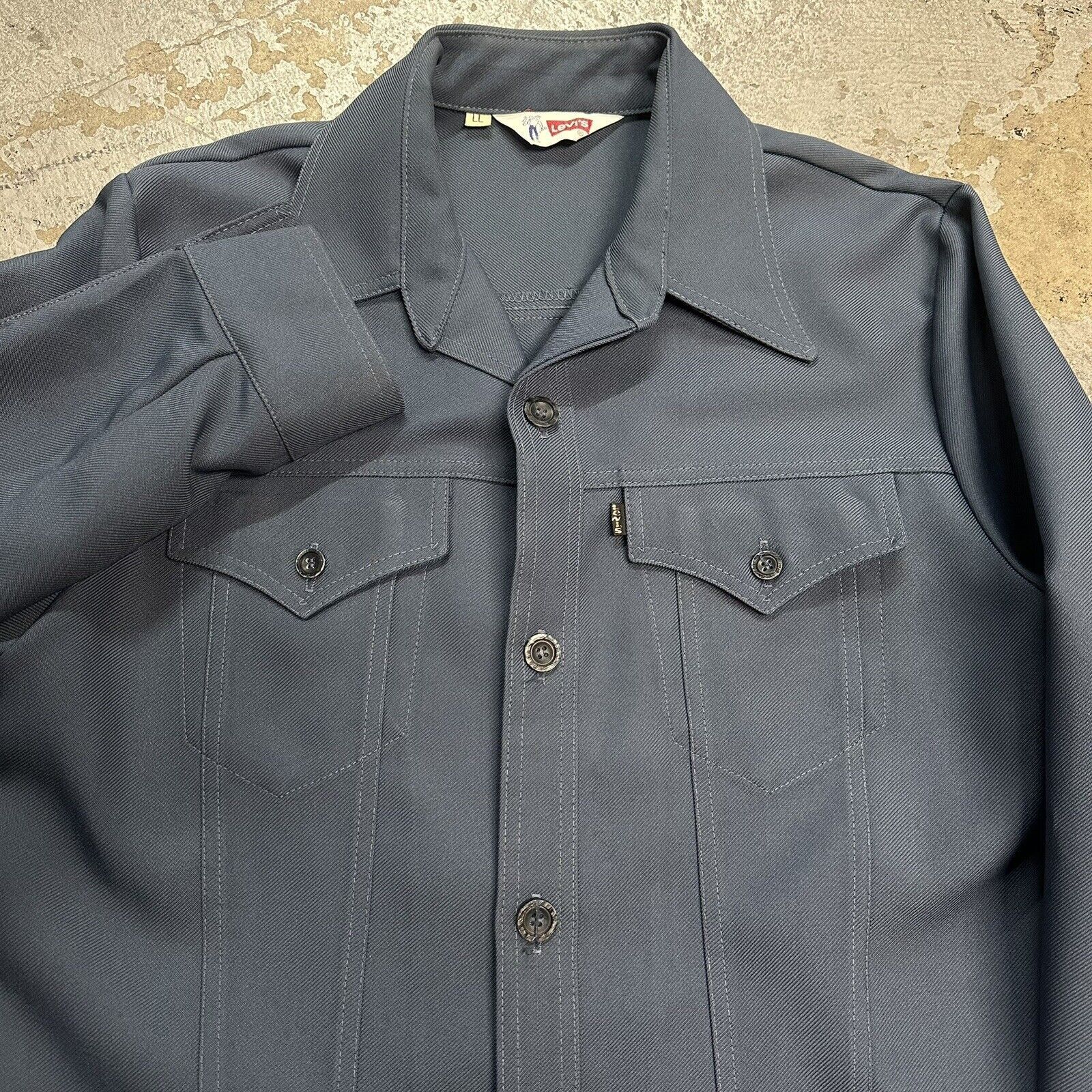 Levi's × Vintage Vintage 70s Levi’s Sta Prest Teal Shirt Jacket Made In USA Size US L / EU 52-54 / 3 - 2 Thumbnail