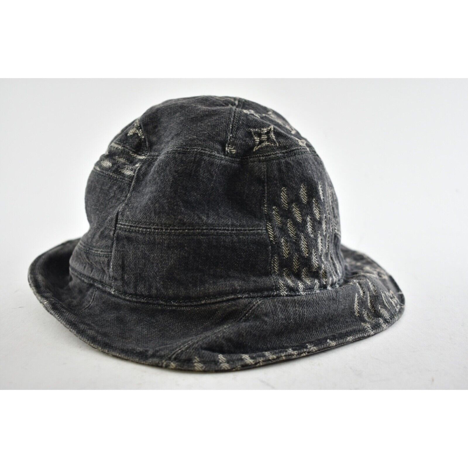 Louis Vuitton Louis Vuitton Nigo Black Monogram Logo Sun Bucket Hat M 58cm Size ONE SIZE - 7 Thumbnail