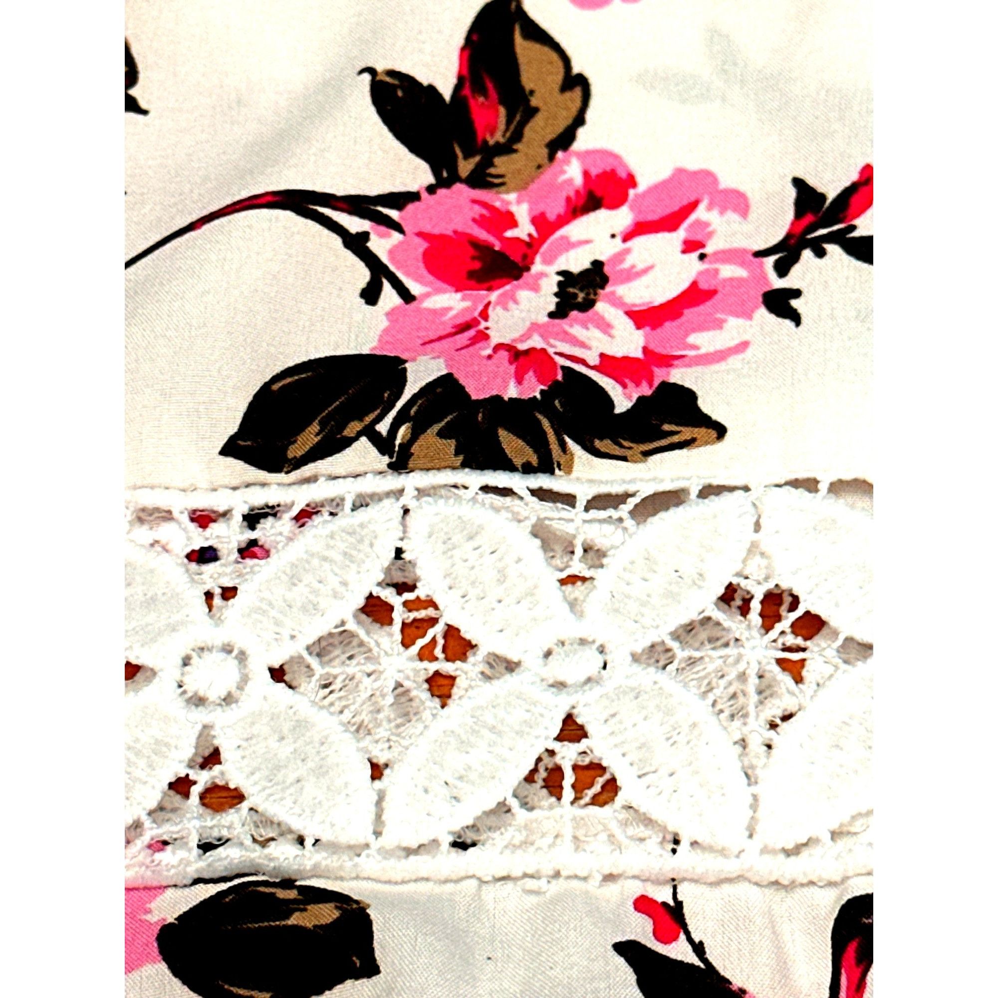 Other Cupshe Size L Ivory Pink Floral Lace Waist High Low Handkerc Size L / US 10 / IT 46 - 11 Thumbnail