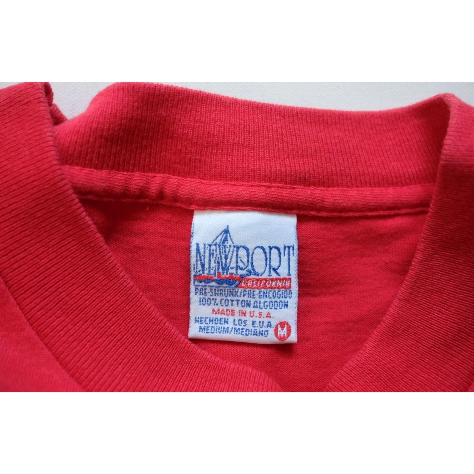 Vintage VINTAGE 90s Newport T-Shirt California Red MD Mens Short Sleeve Crew Neck 1990s Graphic Cotton USA Made Size US M / EU 48-50 / 2 - 7 Thumbnail