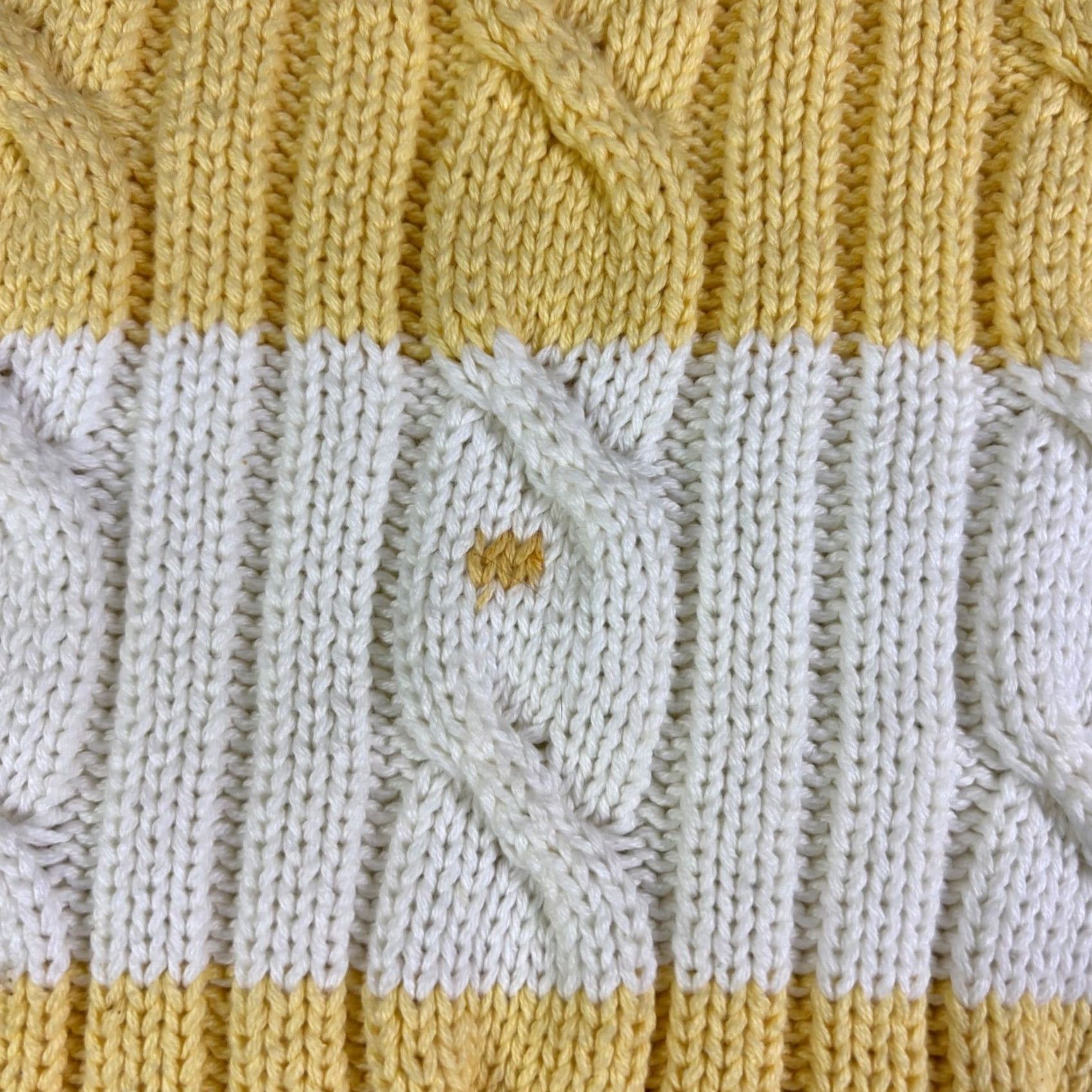 Liz Claiborne Liz Claiborne Yellow White Stripe Cable Knit Sweater Pullover Top Women's M Shirt/Top Pullover Knit Crew Neck Long Sleeve Casual Vintage: No Size M / US 6-8 / IT 42-44 - 5 Thumbnail