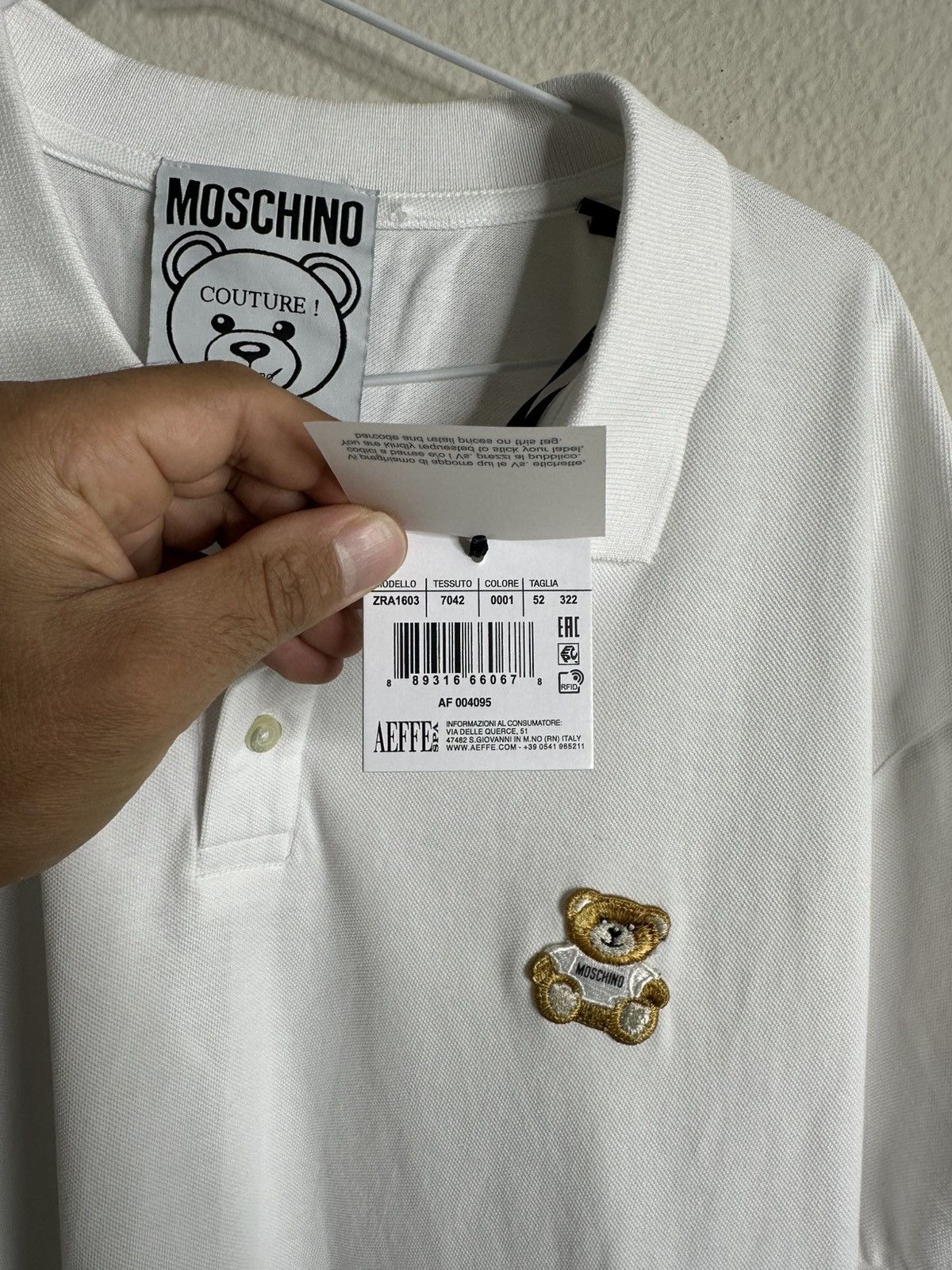 Moschino Moschino Couture Milano Teddy Bear Logo Polo Shirt Size US L / EU 52-54 / 3 - 7 Thumbnail