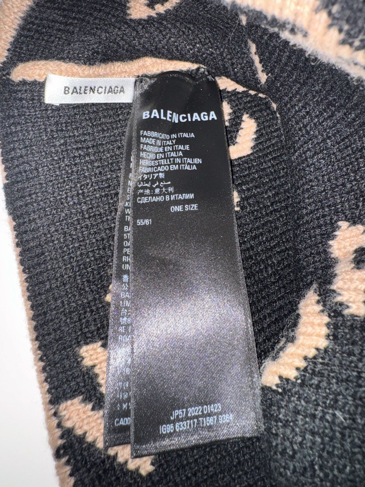 Balenciaga Balenciaga All Over Logo Knit Beanie FW22 Made in Italy Size ONE SIZE - 5 Thumbnail