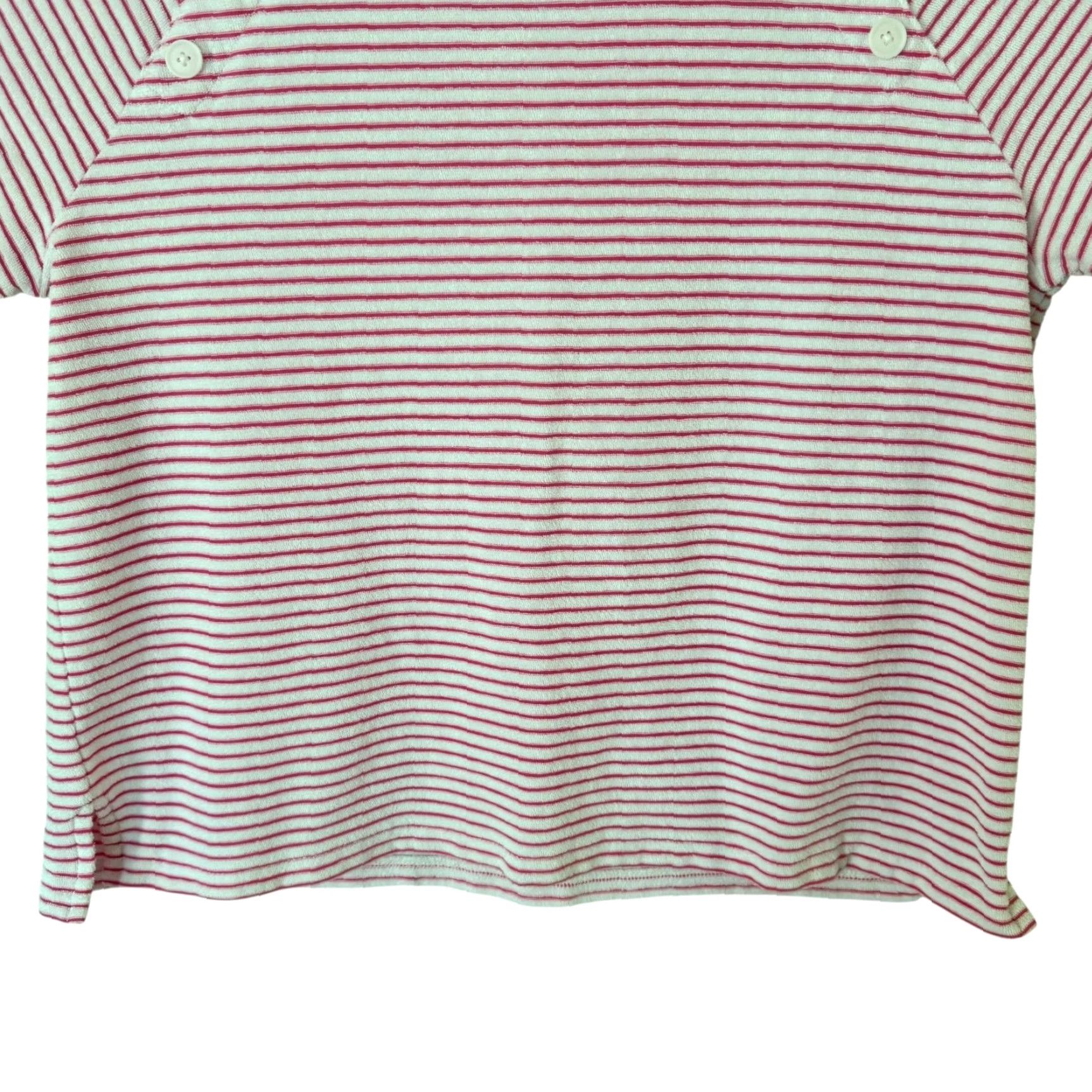 Talbots VINTAGE T By Talbots French Terry Striped T-Shirt Pink & White Women’s Size Medium Size M / US 6-8 / IT 42-44 - 6 Thumbnail