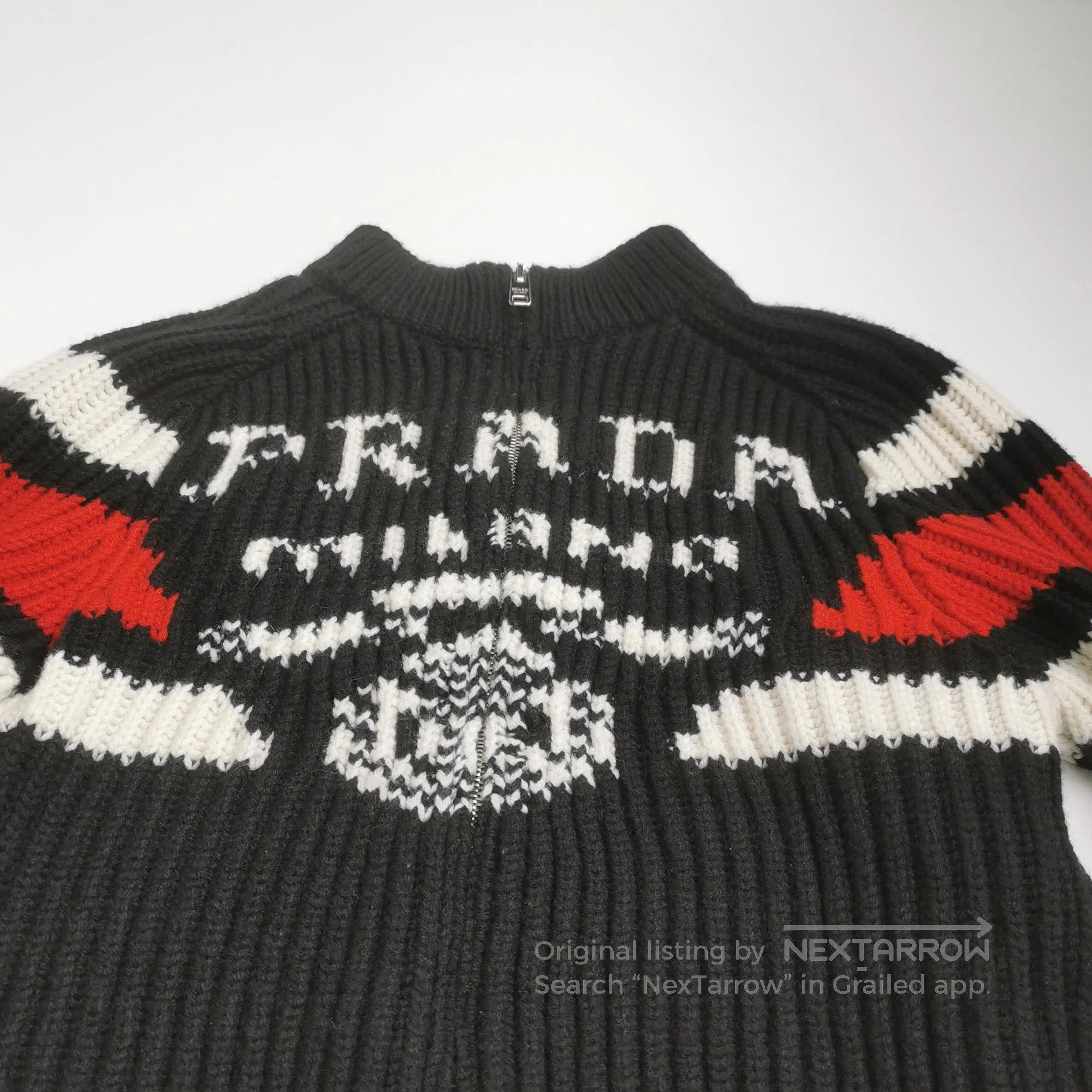 Prada Prada Color Block Logo Zip-Up Sweater . Size US S / EU 44-46 / 1 - 3 Thumbnail