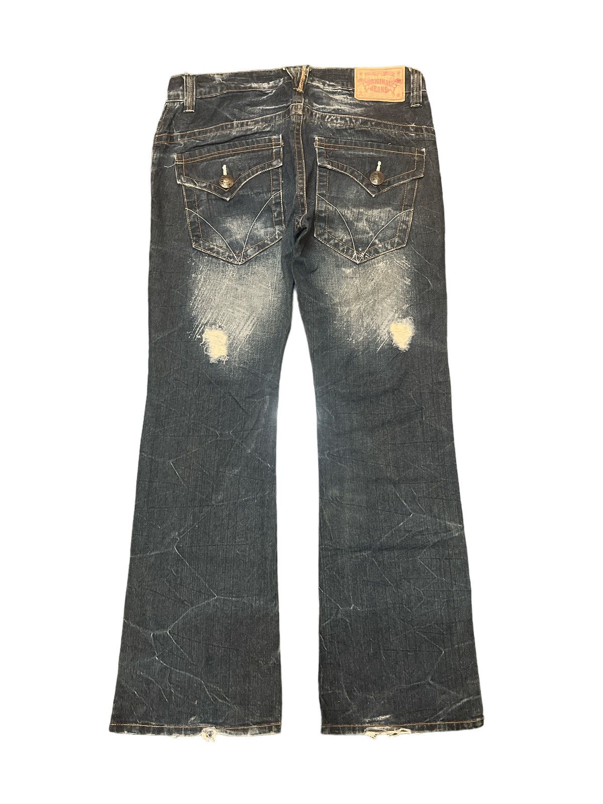 Other FLARED‼️ORIGINAL JEANS RIPPED DISTRESSED DENIM PANT Size US 32 / EU 48 - 7 Thumbnail