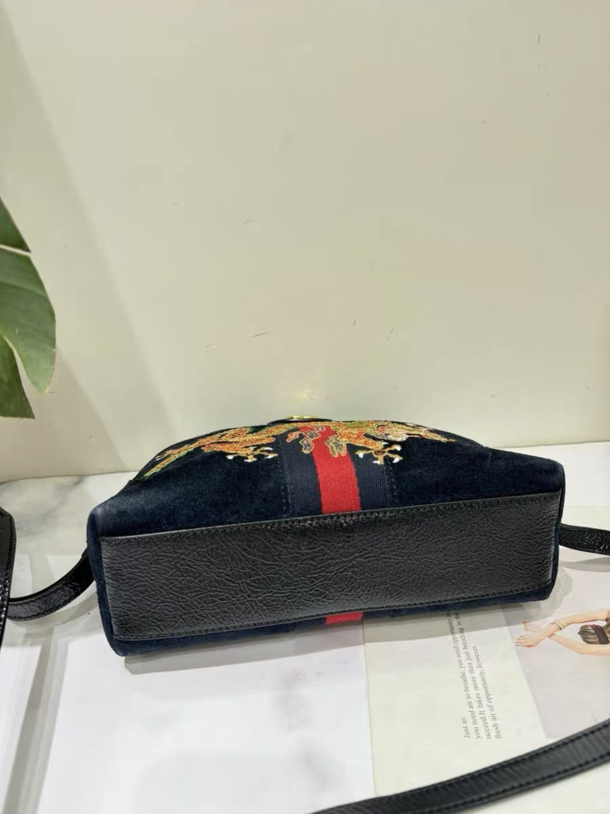Gucci Gucci Dragon Ophidia Suede Small Crossbody Bag Size ONE SIZE - 6 Thumbnail