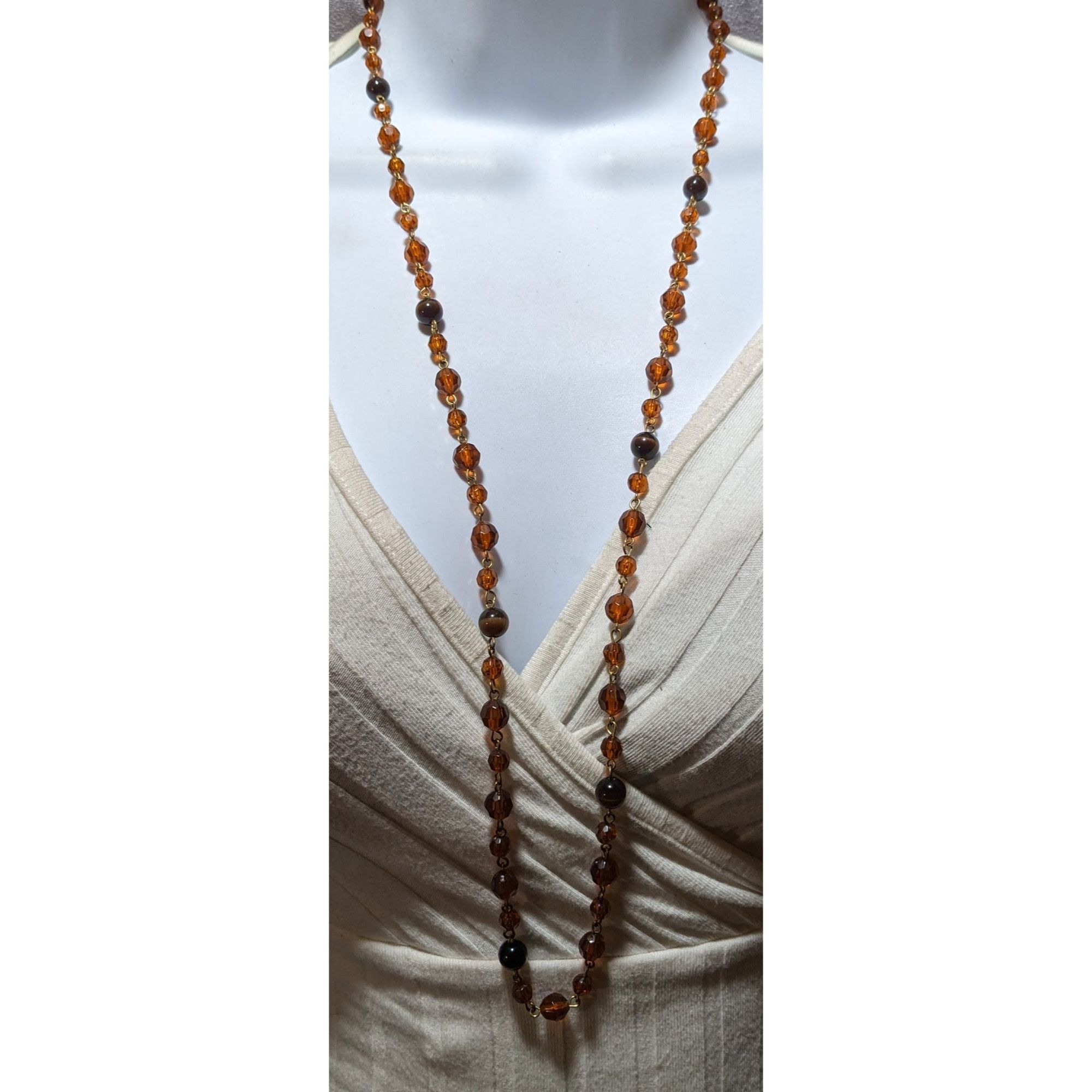 Other Retro 80s Brown And Gold Beaded Necklace Size ONE SIZE - 6 Thumbnail