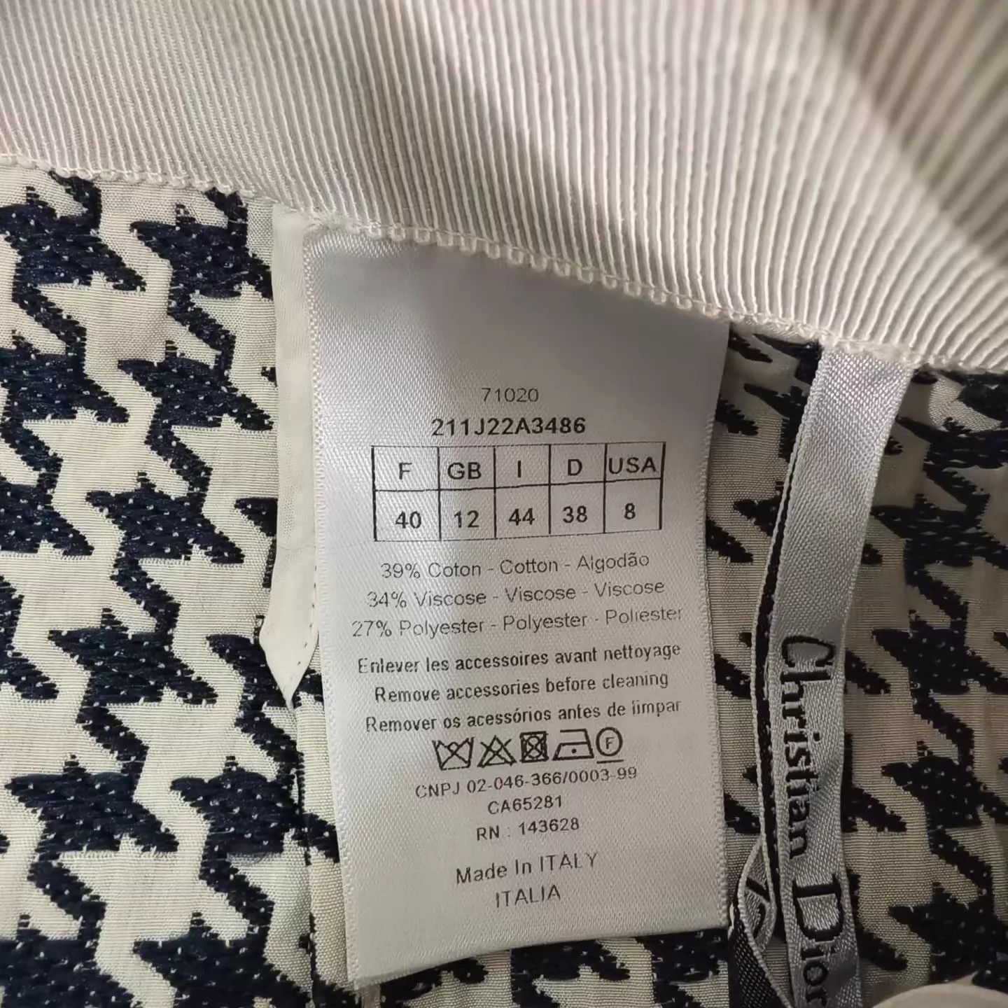 Dior Dior Women's Houndstooth CD Logo Skirt 40 Size 28" / US 6 / IT 42 - 5 Thumbnail