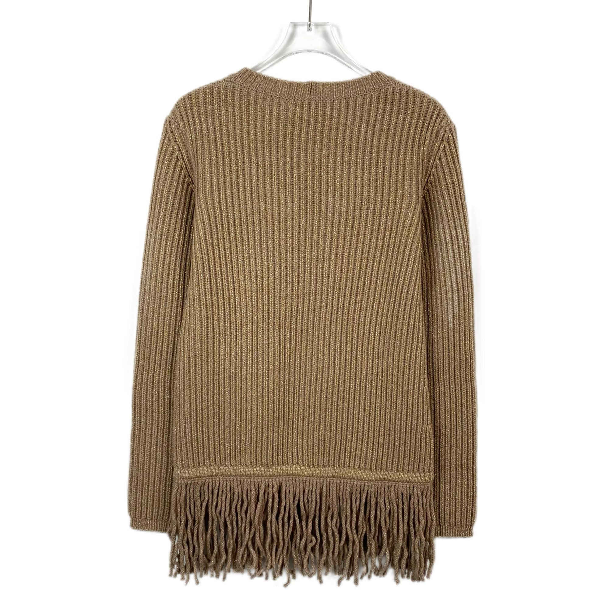 Max Mara Maxmara Brown Fringe Hem Wool Knit Sweater (Size S) Size S / US 4 / IT 40 - 9 Thumbnail