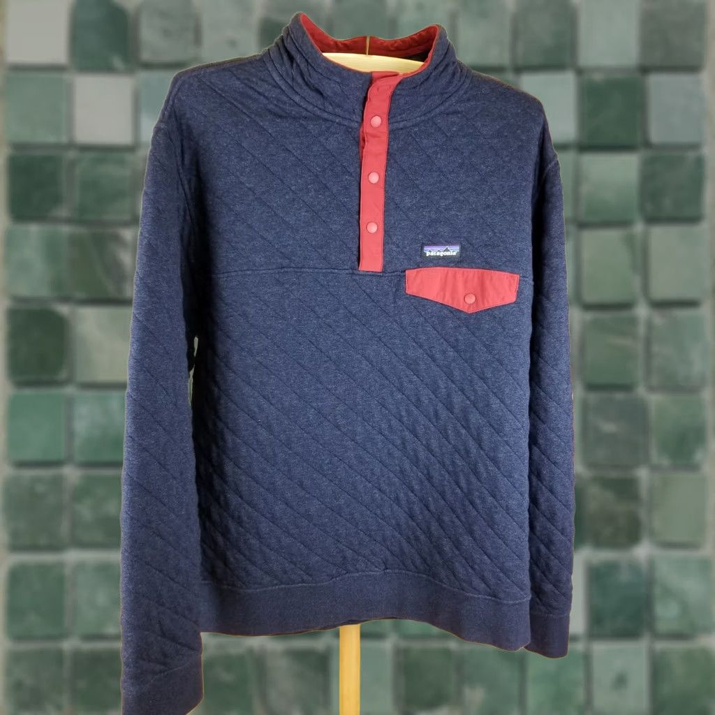 Patagonia VINTAGE PATAGONIA SNAP T ORGANIC COTTON PULLOVER JACKET SZ XL NAVY Men Size US XL / EU 56 / 4 - 1 Thumbnail