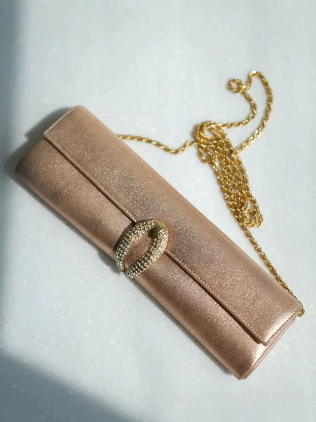 Other Rodo Women's Pearlized Pink Leather Chain Clutch Size ONE SIZE - 8 Thumbnail