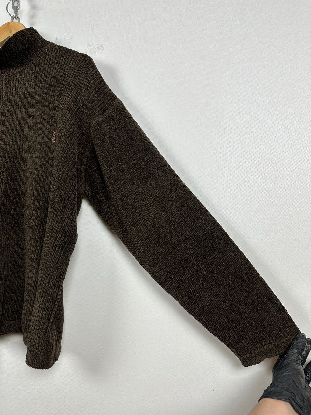 Yves Saint Laurent Vintage Yves Saint Laurent YSL Mock Neck Ribbed Sweater Size US L / EU 52-54 / 3 - 11 Thumbnail