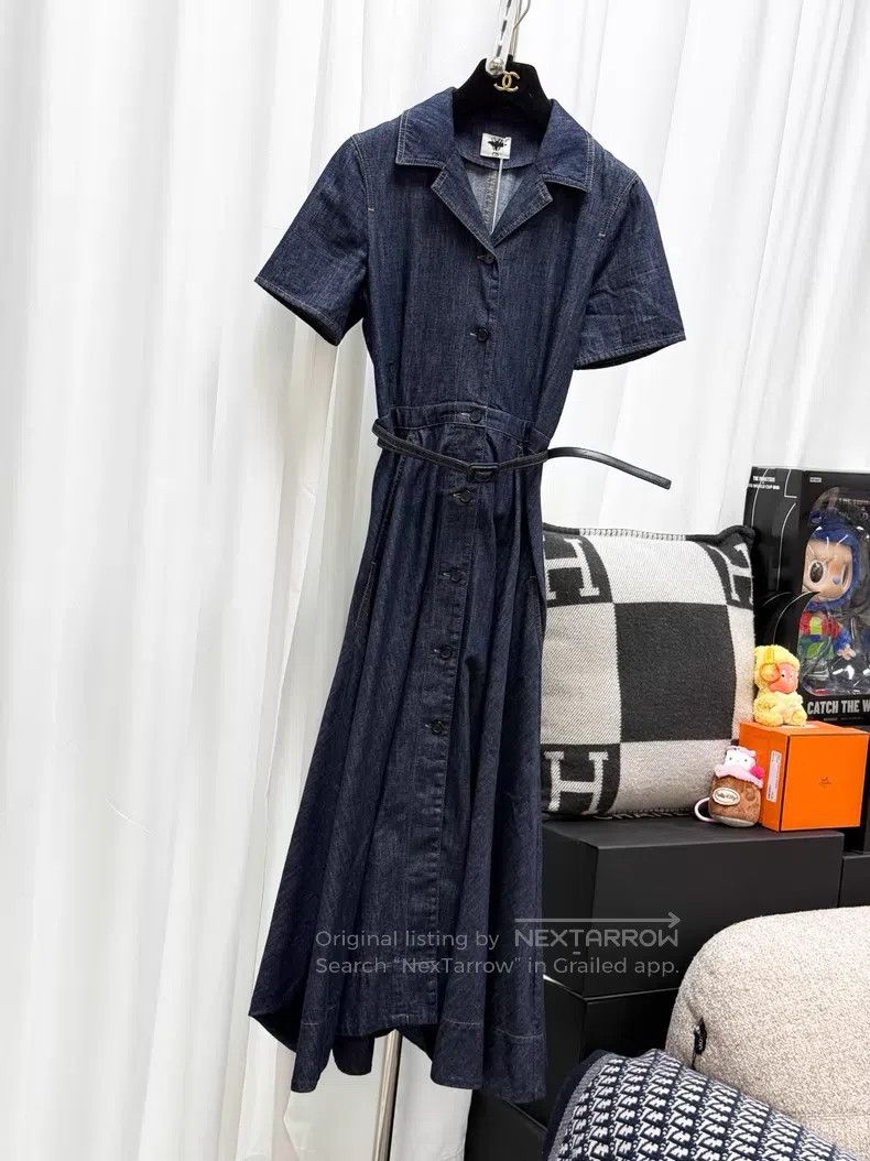 Dior Dior Denim short-sleeved dress Size XXS / US 00 / IT 34 - 1 Thumbnail